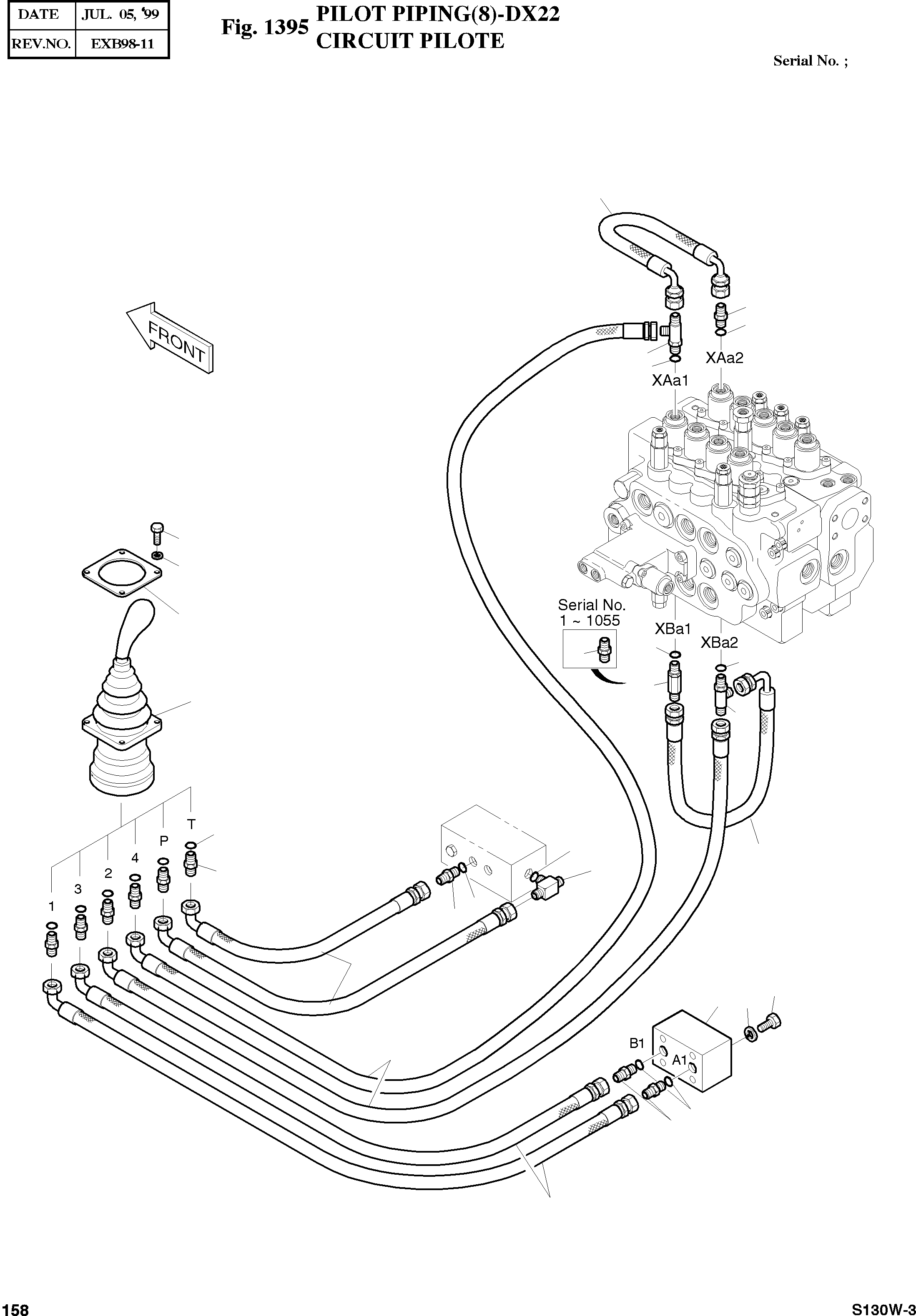 Other: DOOSAN-DAEWOO / SOLAR 130W-III(S130w-3) / PILOT PIPING(8)-DX22(1395 : 1395)
