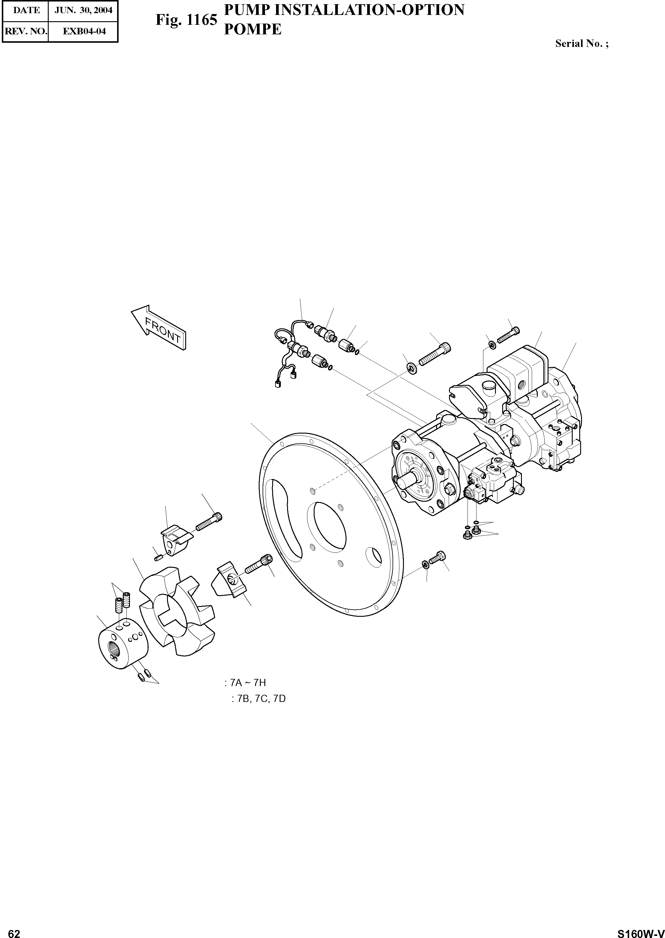 Other: DOOSAN-DAEWOO / SOLAR 160W-V(S160W-V) / PUMP INSTALLATION-OPTION(1165 : 1165)