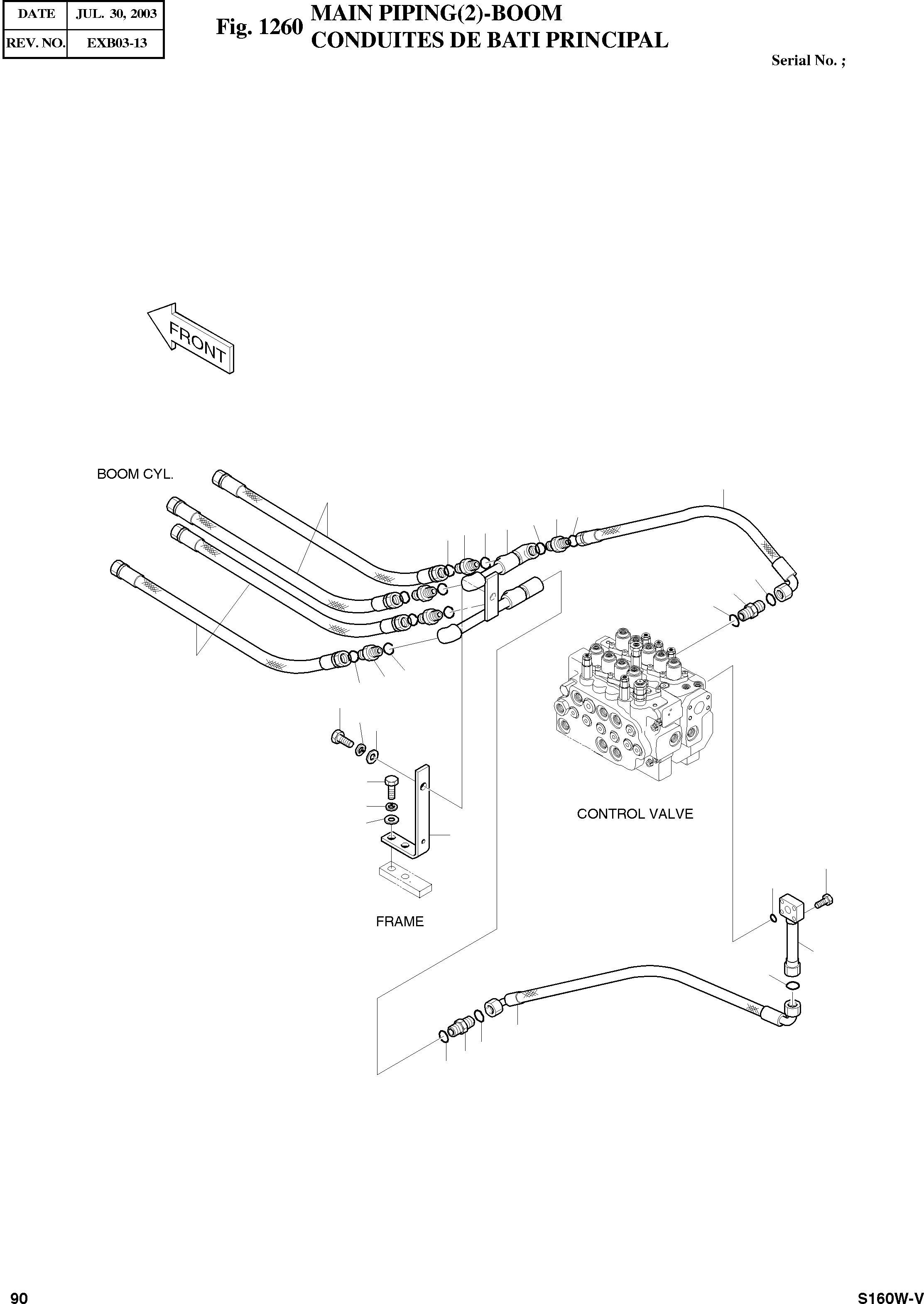 Other: DOOSAN-DAEWOO / SOLAR 160W-V(S160W-V) / MAIN PIPING(2)-BOOM(1260 : 1260)