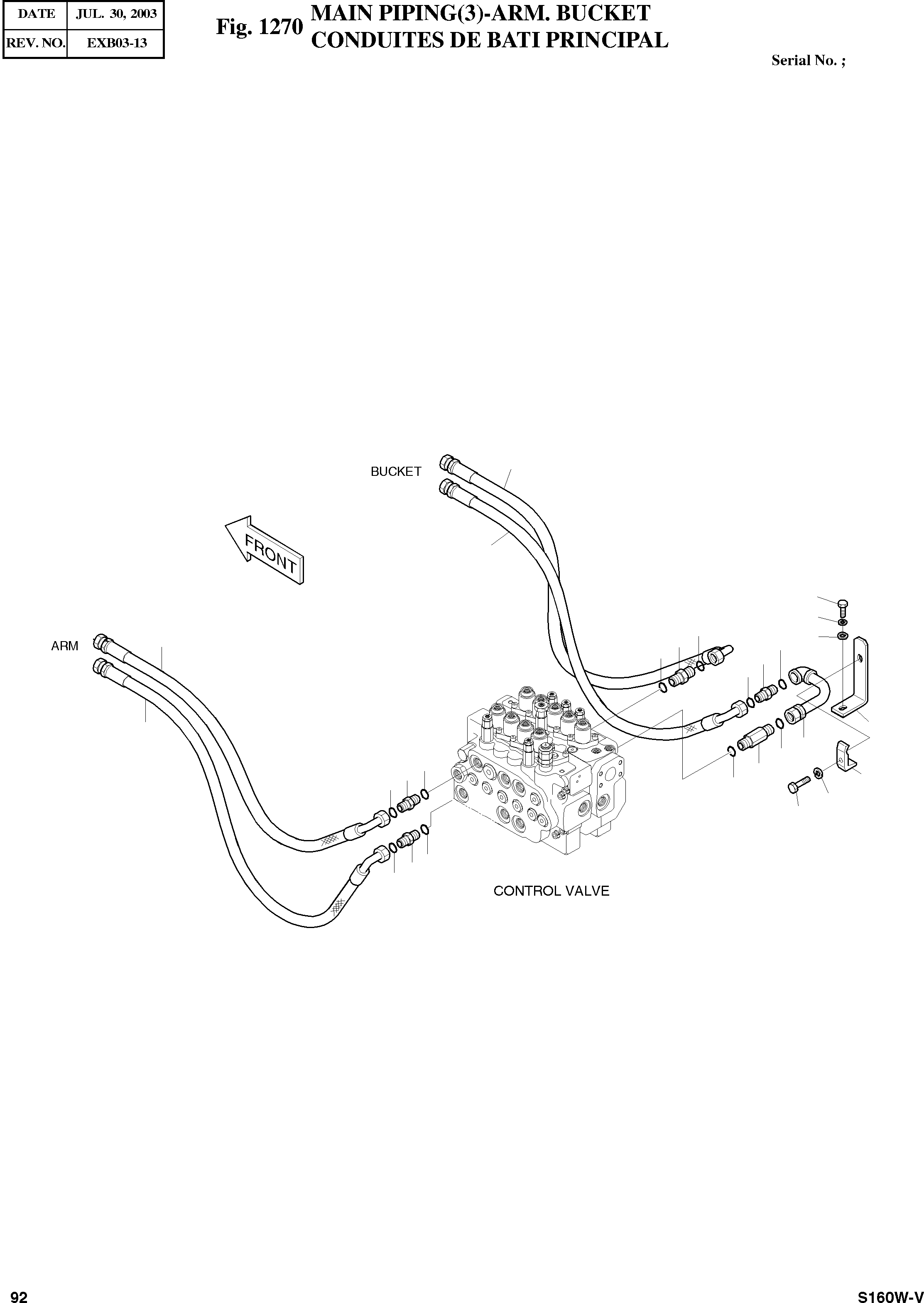 Other: DOOSAN-DAEWOO / SOLAR 160W-V(S160W-V) / MAIN PIPING(3)-ARM. BUCKET(1270 : 1270)