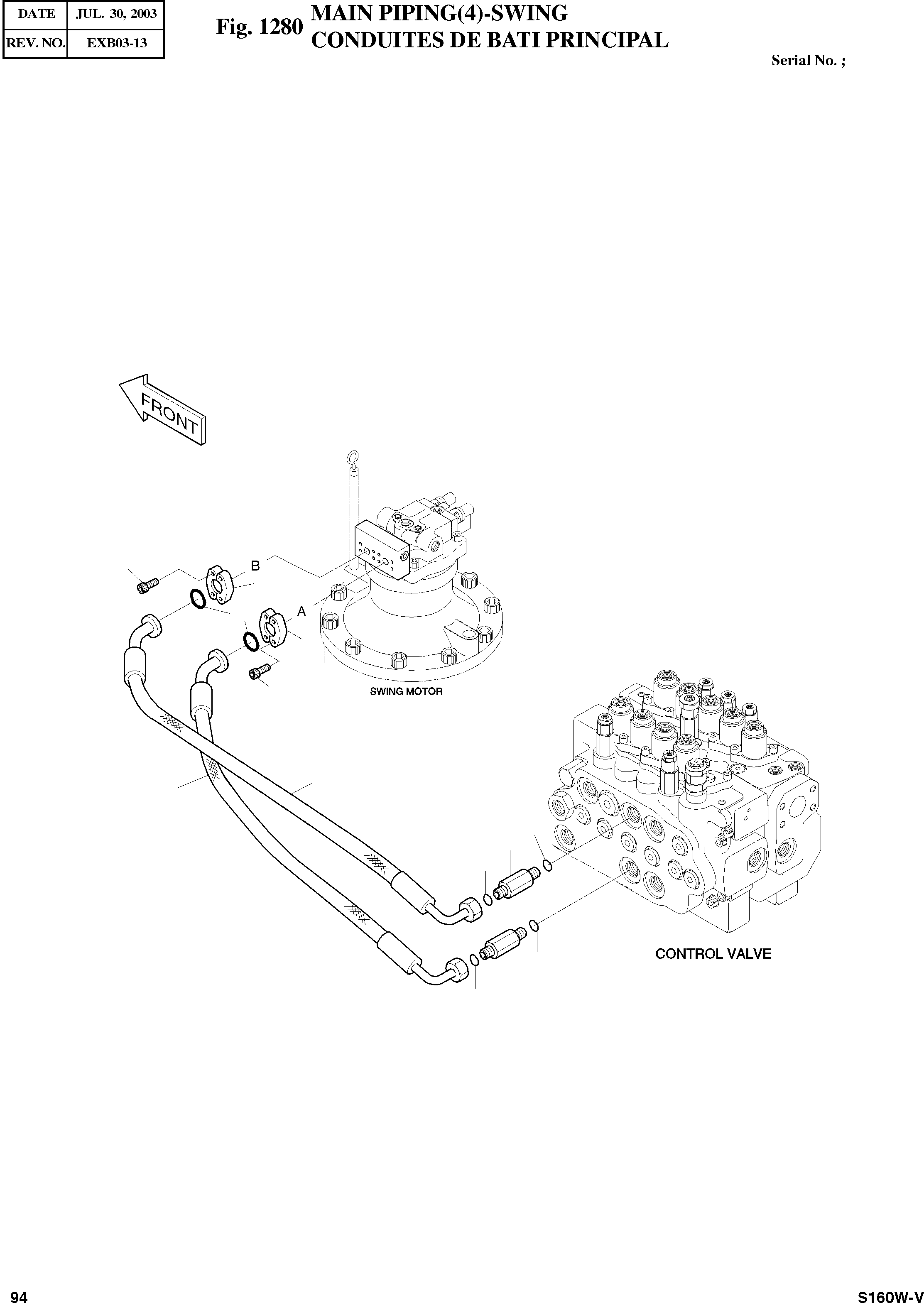 Other: DOOSAN-DAEWOO / SOLAR 160W-V(S160W-V) / MAIN PIPING(4)-SWING(1280 : 1280)