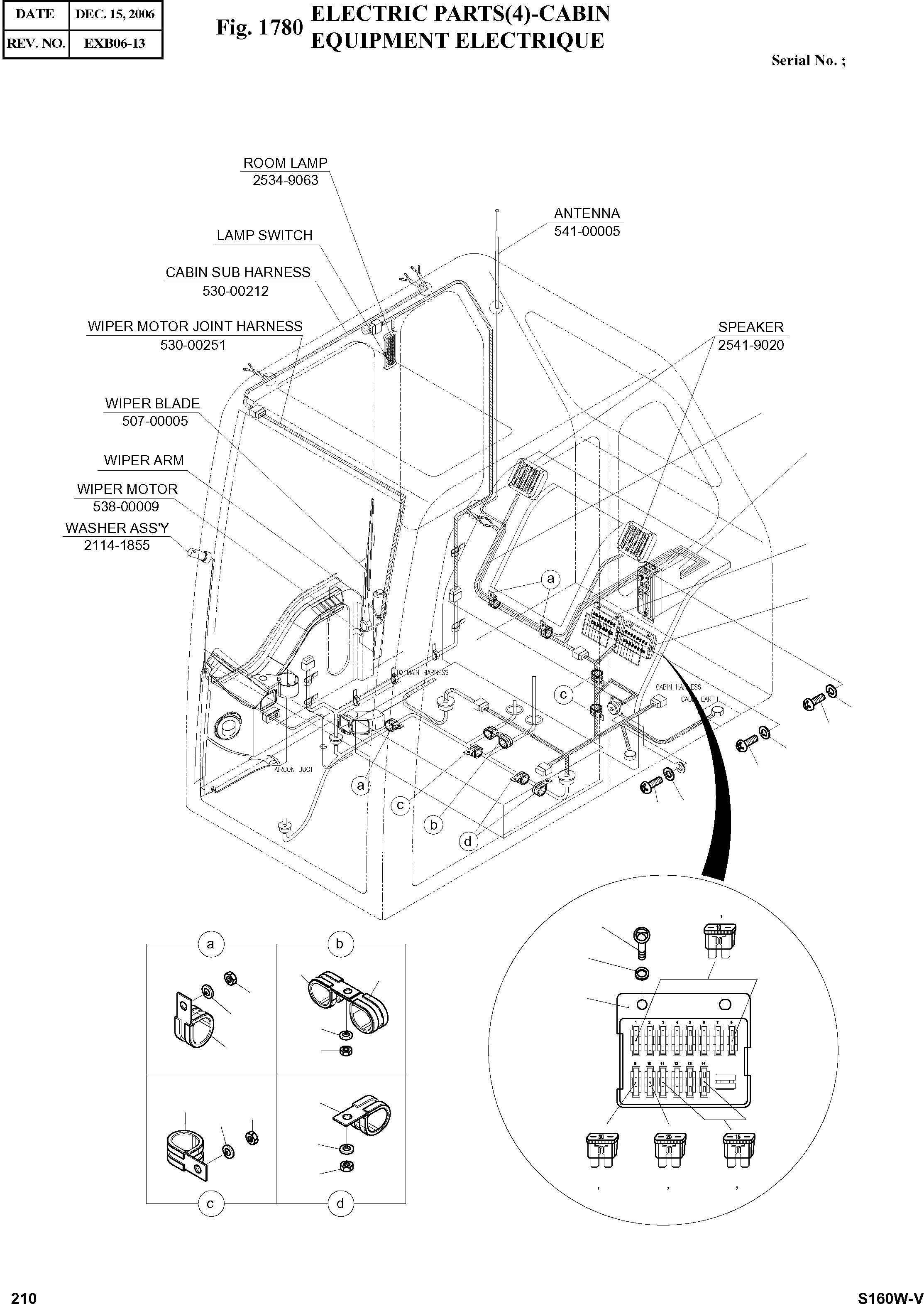 Other: DOOSAN-DAEWOO / SOLAR 160W-V(S160W-V) / ELECTRIC PARTS(4)-CABIN(1780 : 1780)