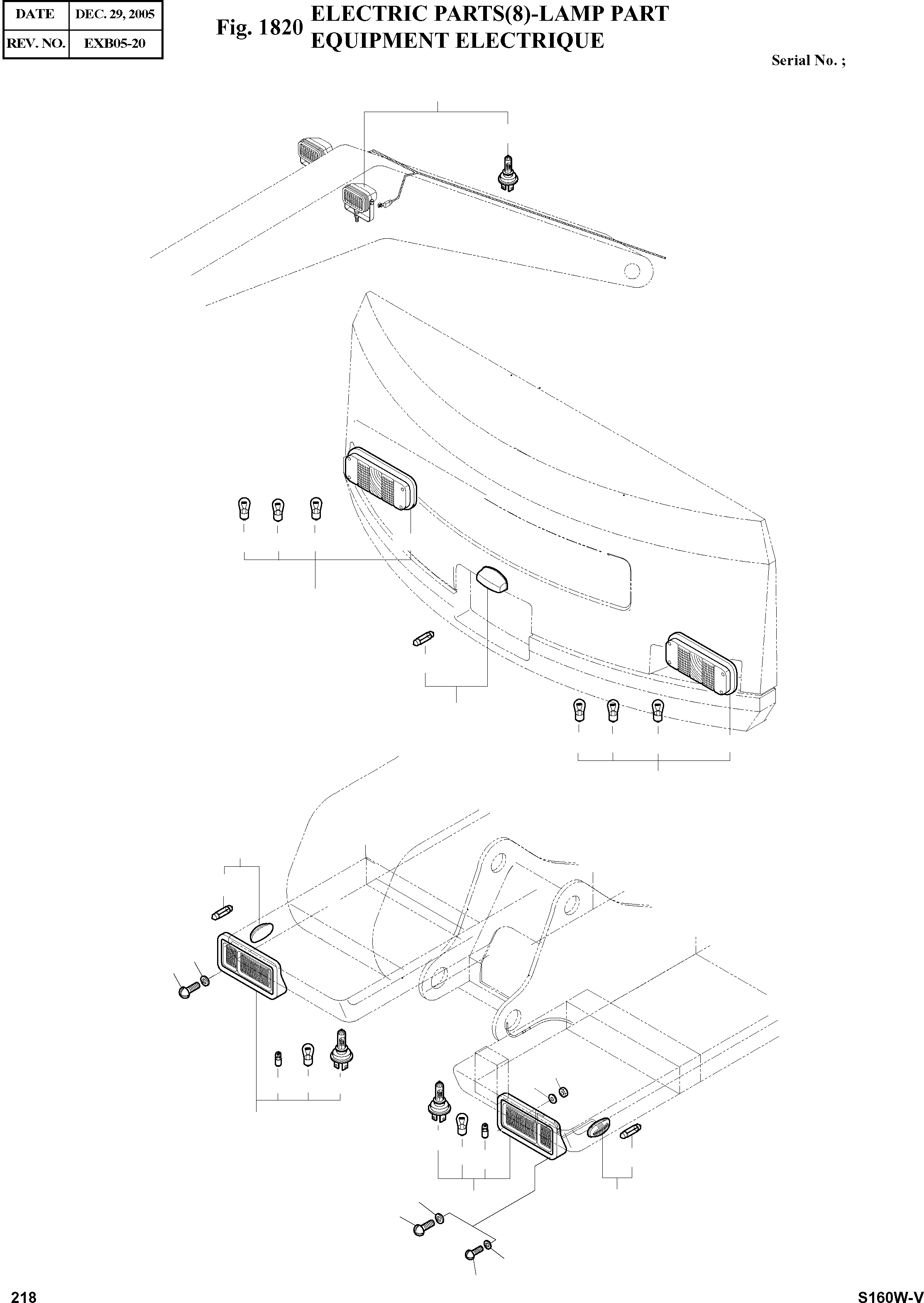 Other: DOOSAN-DAEWOO / SOLAR 160W-V(S160W-V) / ELECTRIC PARTS(8)-LAMP PART(1820 : 1820)