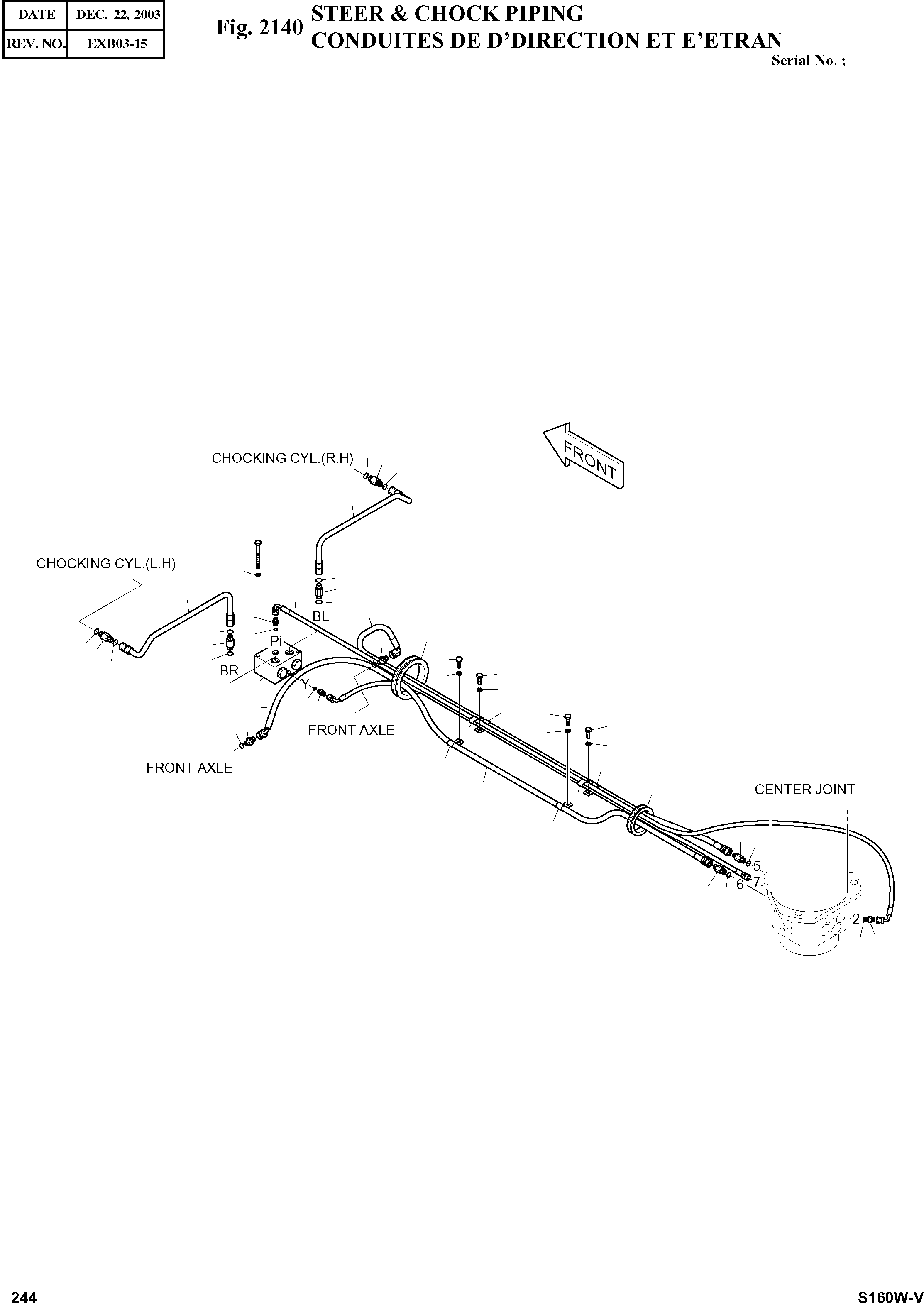 Other: DOOSAN-DAEWOO / SOLAR 160W-V(S160W-V) / STEER & CHOCK PIPING(2140 : 2140)