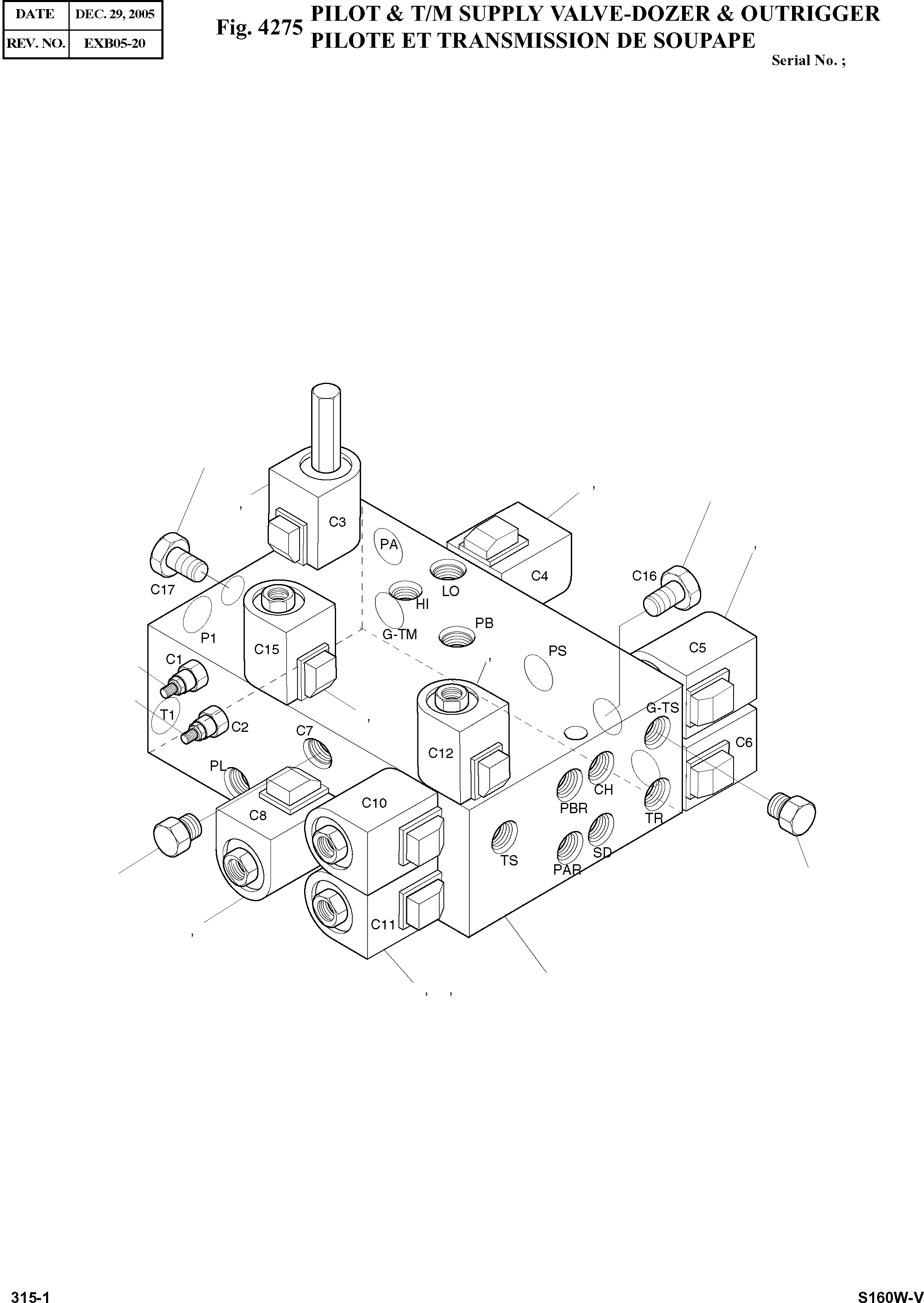 Other: DOOSAN-DAEWOO / SOLAR 160W-V(S160W-V) / PILOT & T/M SUPPLY VALVE-DOZER & OUTRIGGER(4275 : 4275)