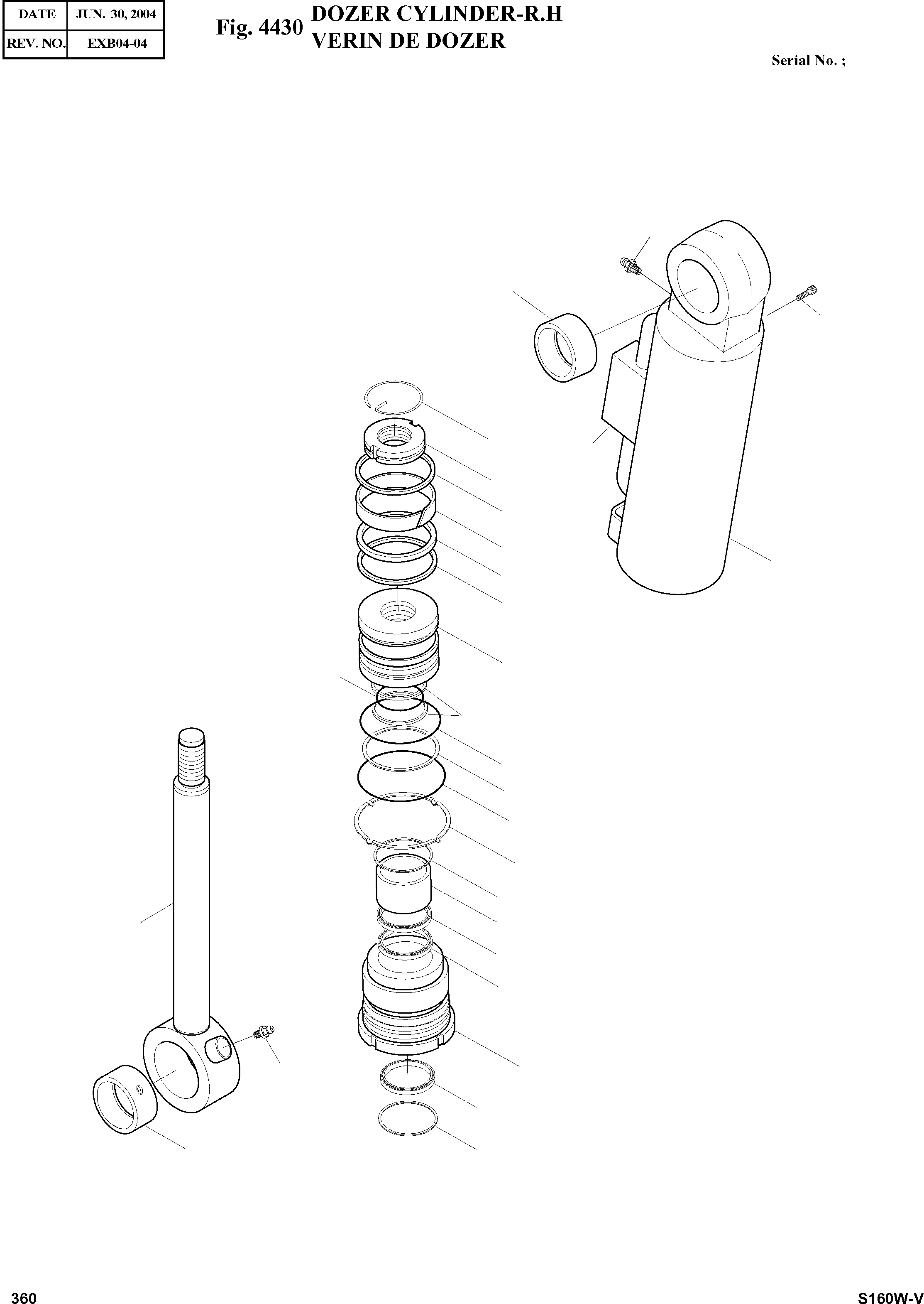 Other: DOOSAN-DAEWOO / SOLAR 160W-V(S160W-V) / DOZER CYLINDER-R.H(4430 : 4430)