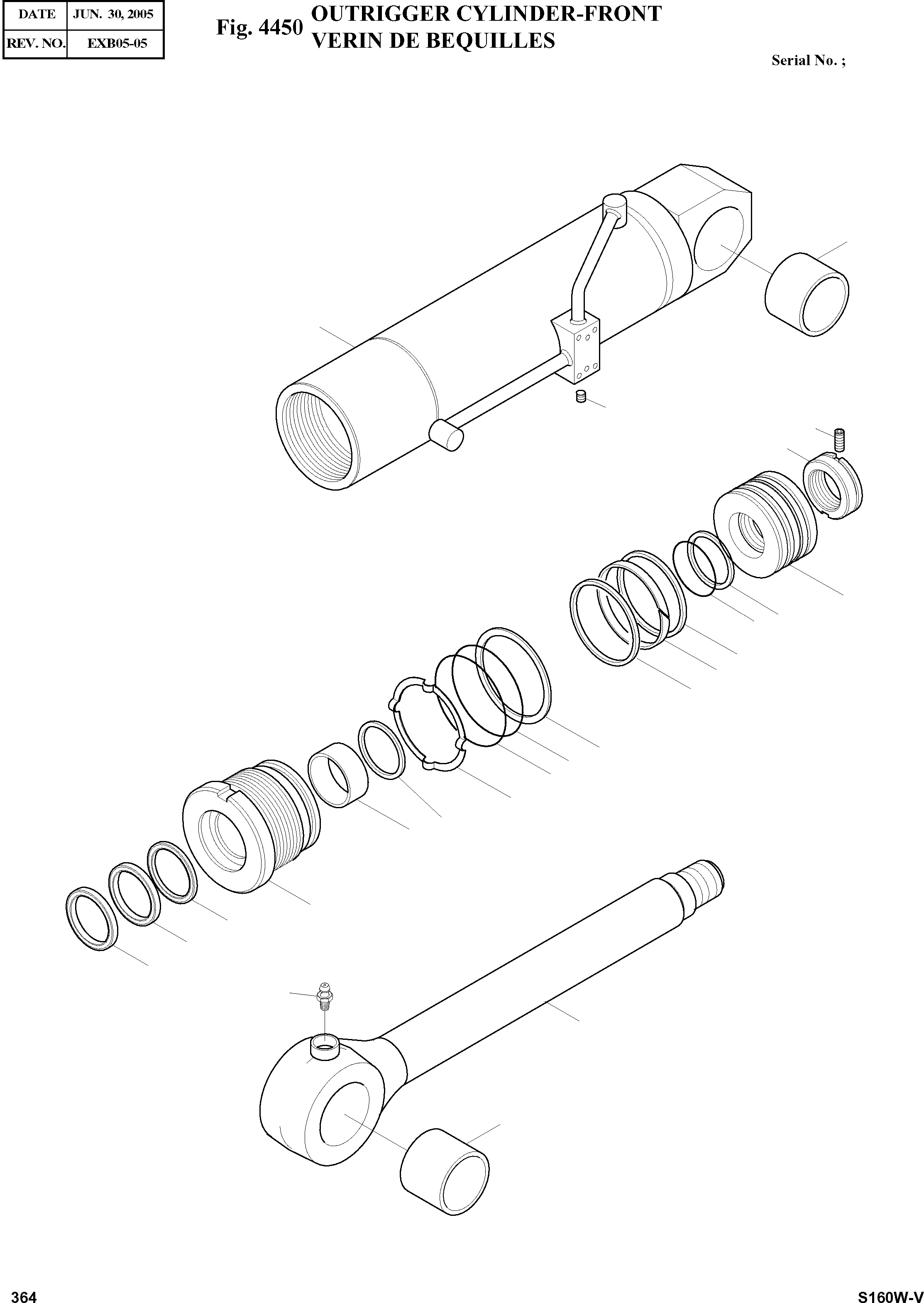 Other: DOOSAN-DAEWOO / SOLAR 160W-V(S160W-V) / OUTRIGGER CYLINDER-FRONT(4450 : 4450)