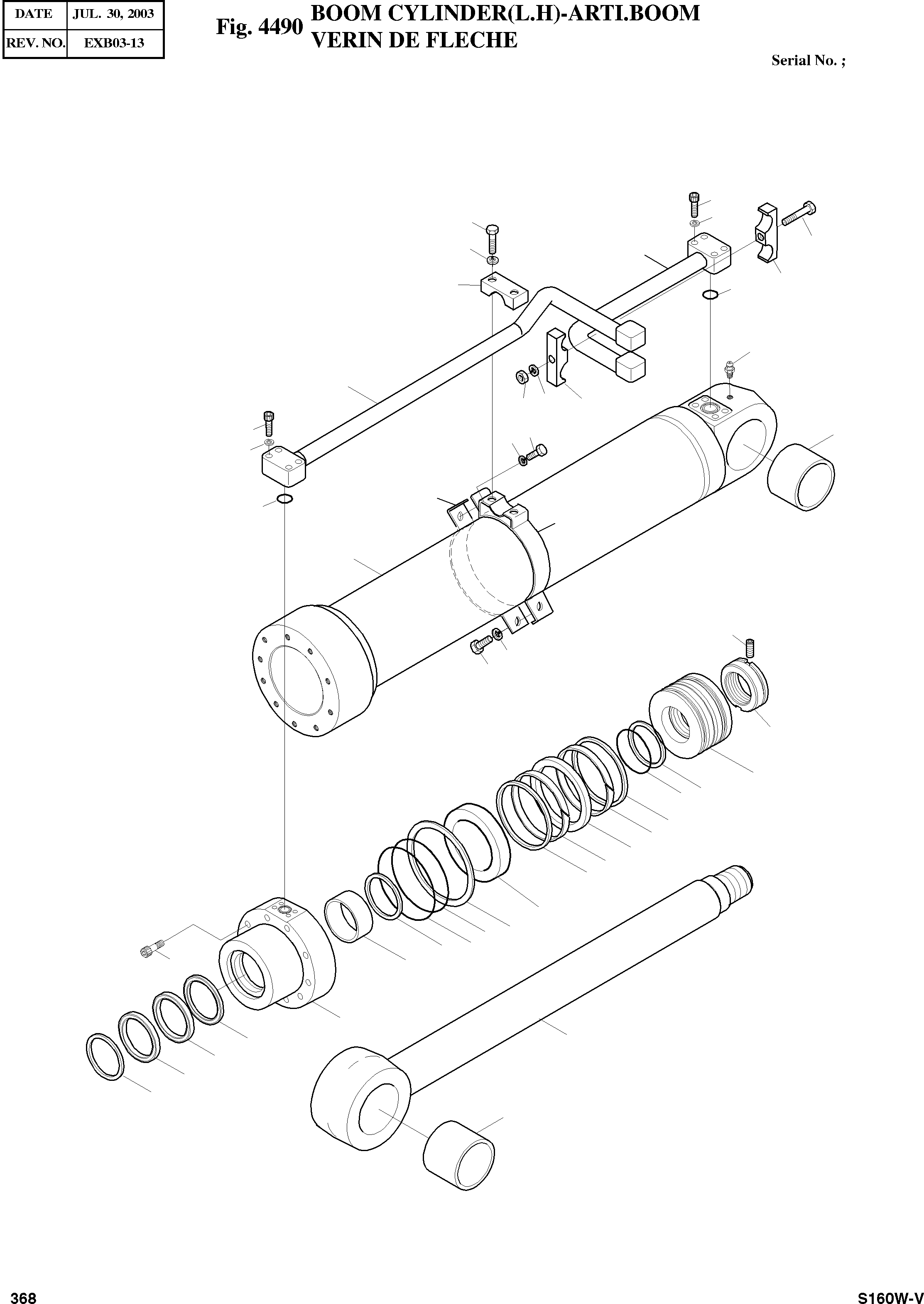 Other: DOOSAN-DAEWOO / SOLAR 160W-V(S160W-V) / BOOM CYLINDER(L.H)-ARTI.BOOM(4490 : 4490)