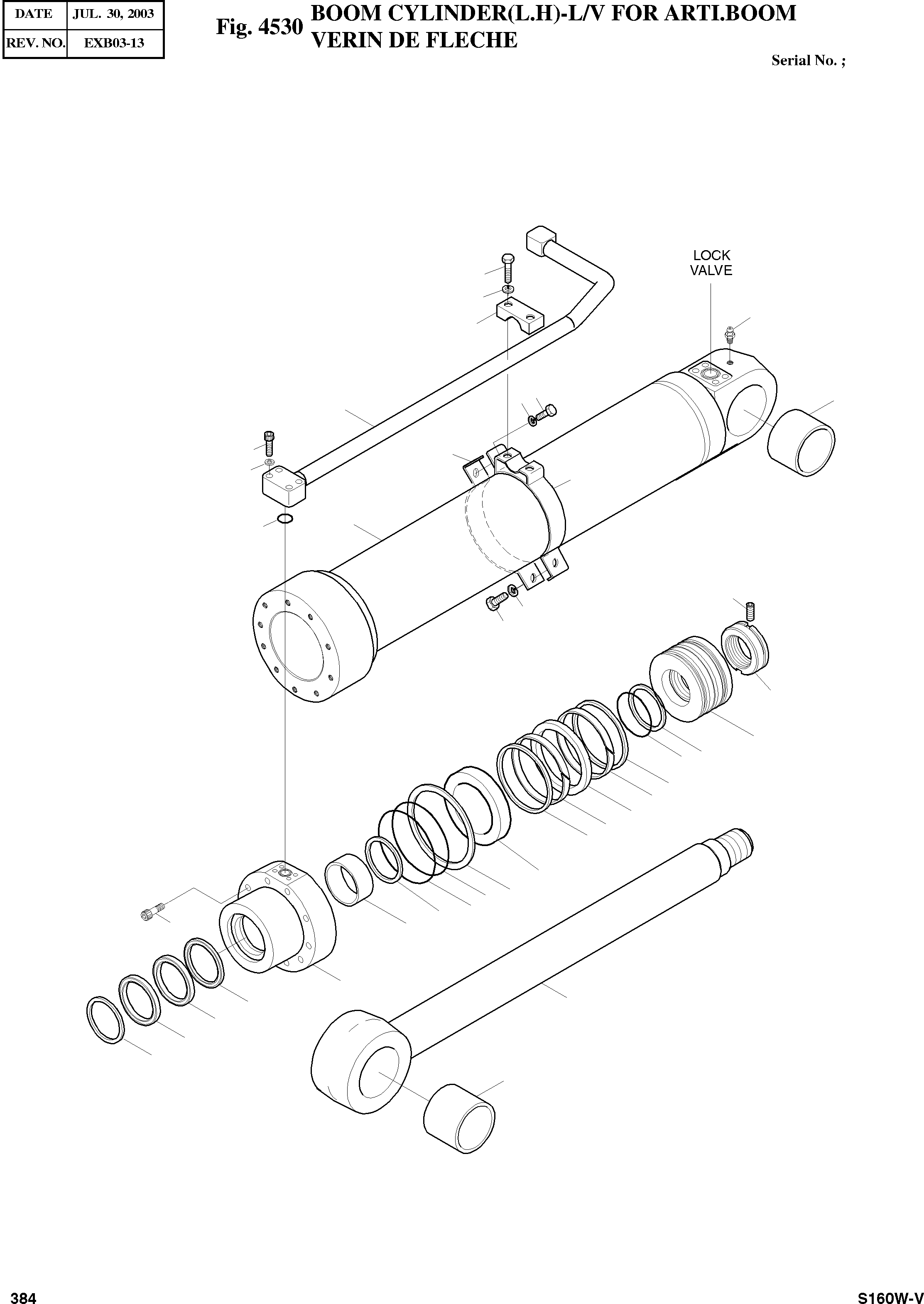 Other: DOOSAN-DAEWOO / SOLAR 160W-V(S160W-V) / BOOM CYLINDER(L.H)-L/V FOR ARTI.BOOM(4530 : 4530)
