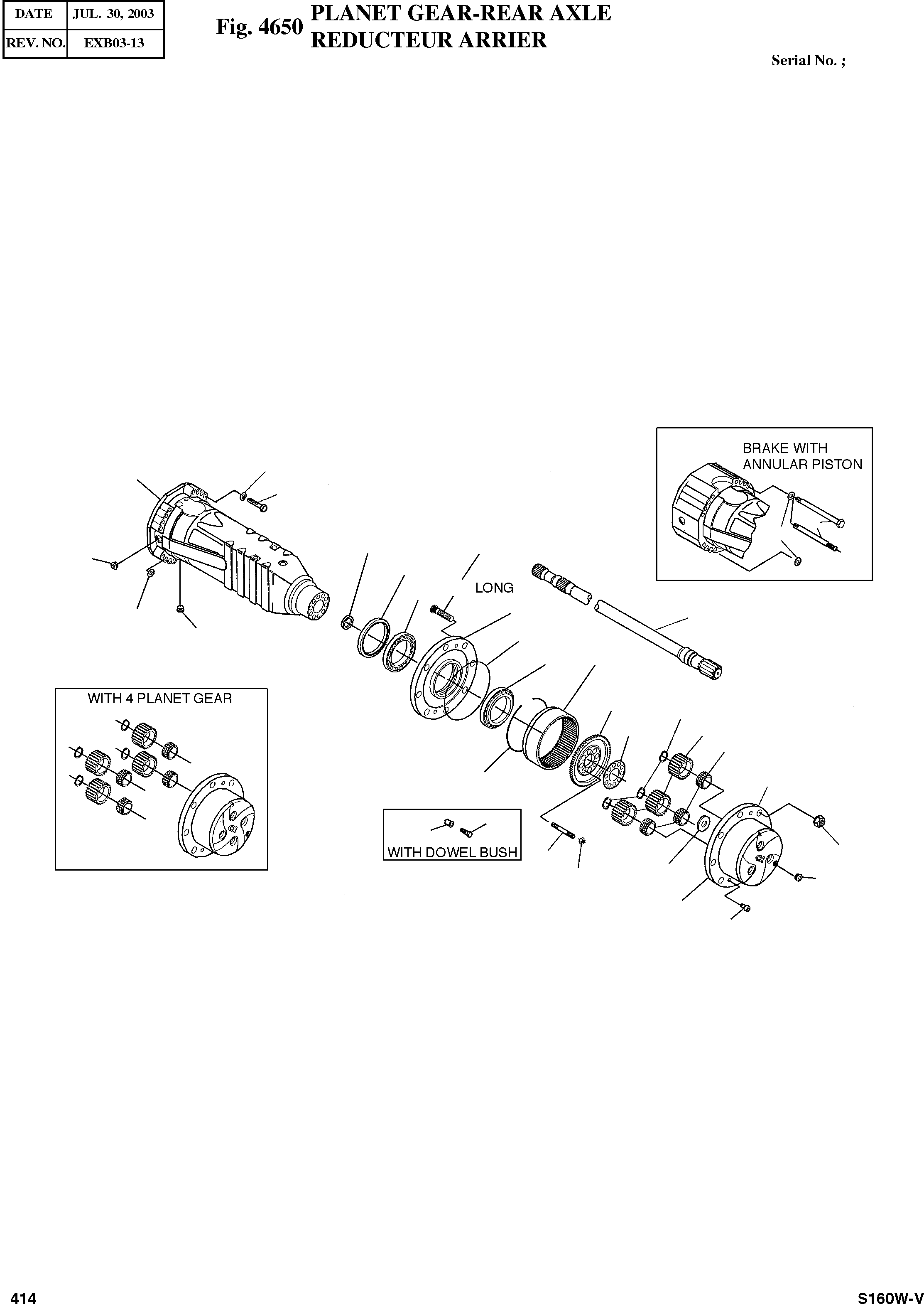 Other: DOOSAN-DAEWOO / SOLAR 160W-V(S160W-V) / PLANET GEAR-REAR AXLE(4650 : 4650)