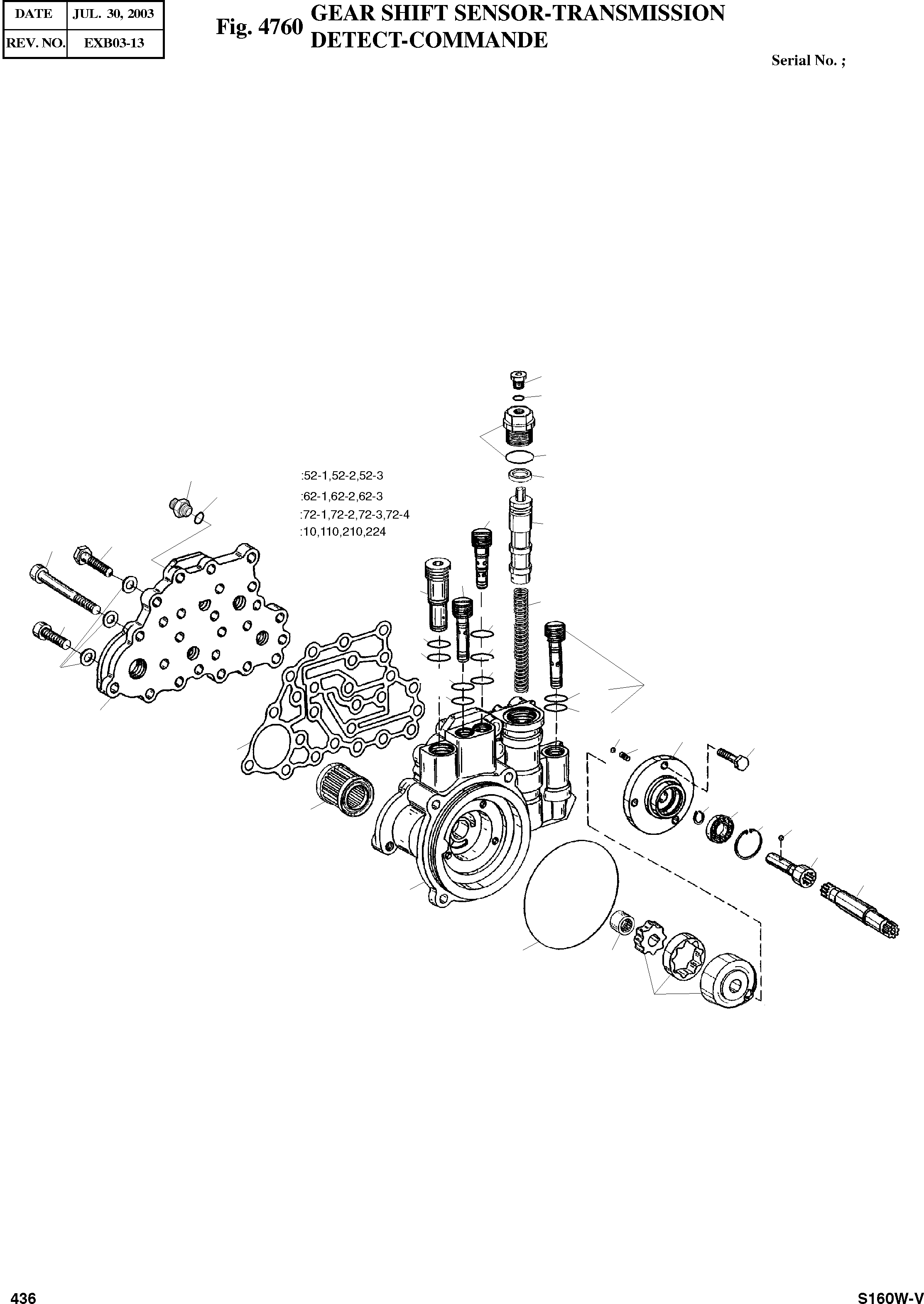Other: DOOSAN-DAEWOO / SOLAR 160W-V(S160W-V) / GEAR SHIFT SENSOR-TRANSMISSION(4760 : 4760)