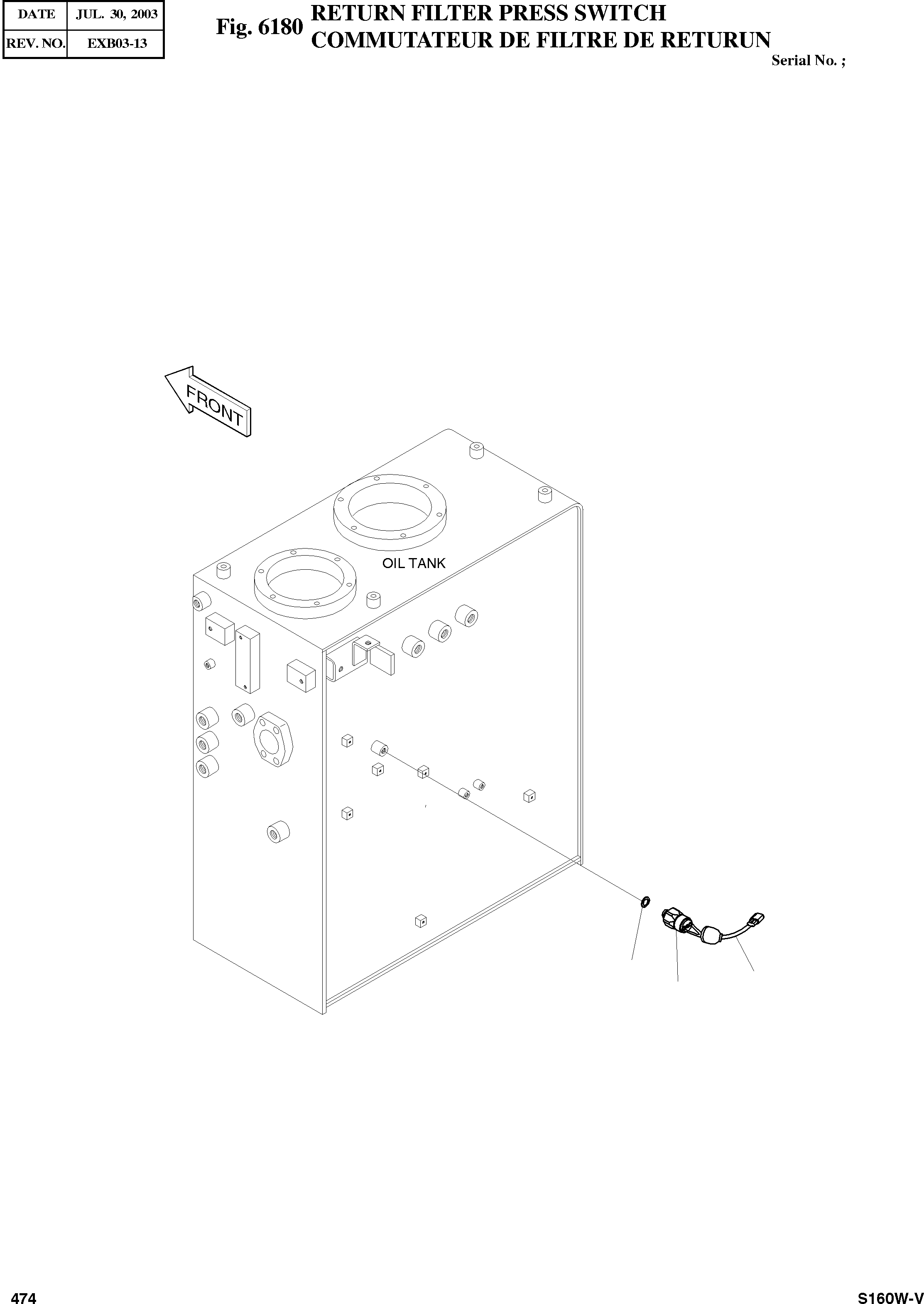 Other: DOOSAN-DAEWOO / SOLAR 160W-V(S160W-V) / RETURN FILTER PRESS SWITCH(6180 : 6180)