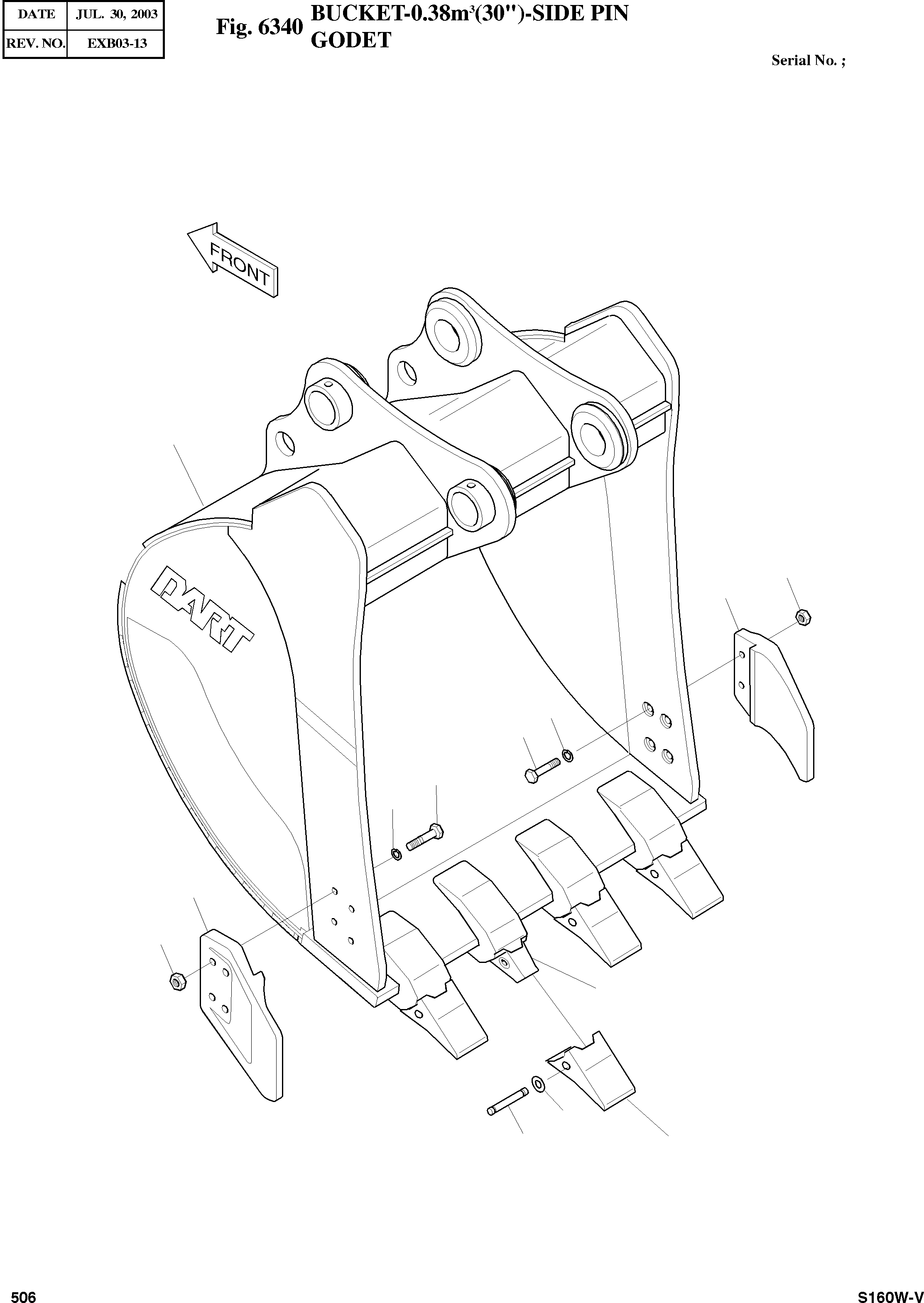 Other: DOOSAN-DAEWOO / SOLAR 160W-V(S160W-V) / BUCKET-0.38§©(30")-SIDE PIN(6340 : 6340)
