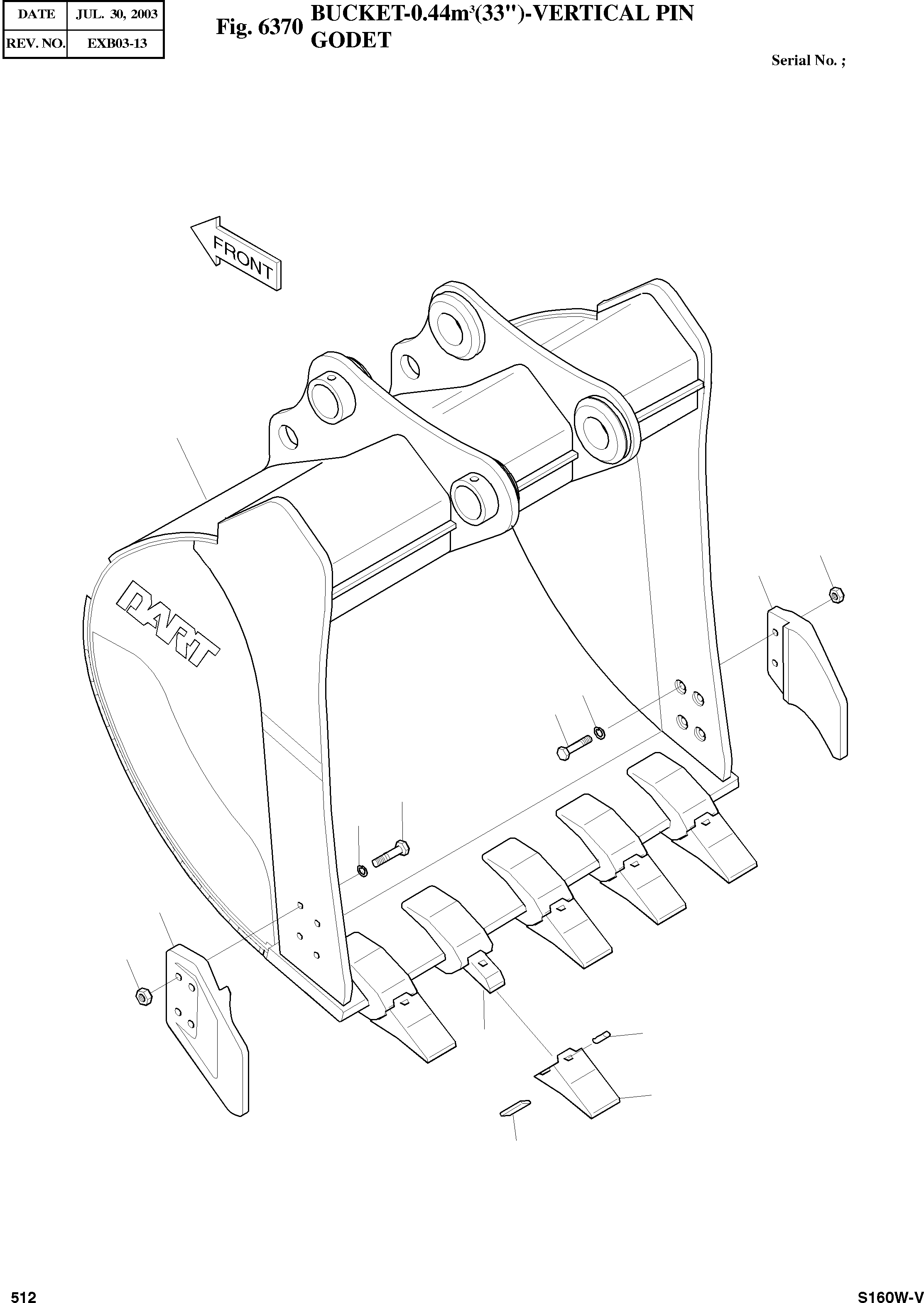 Other: DOOSAN-DAEWOO / SOLAR 160W-V(S160W-V) / BUCKET-0.44§©(33")-VERTICAL PIN(6370 : 6370)