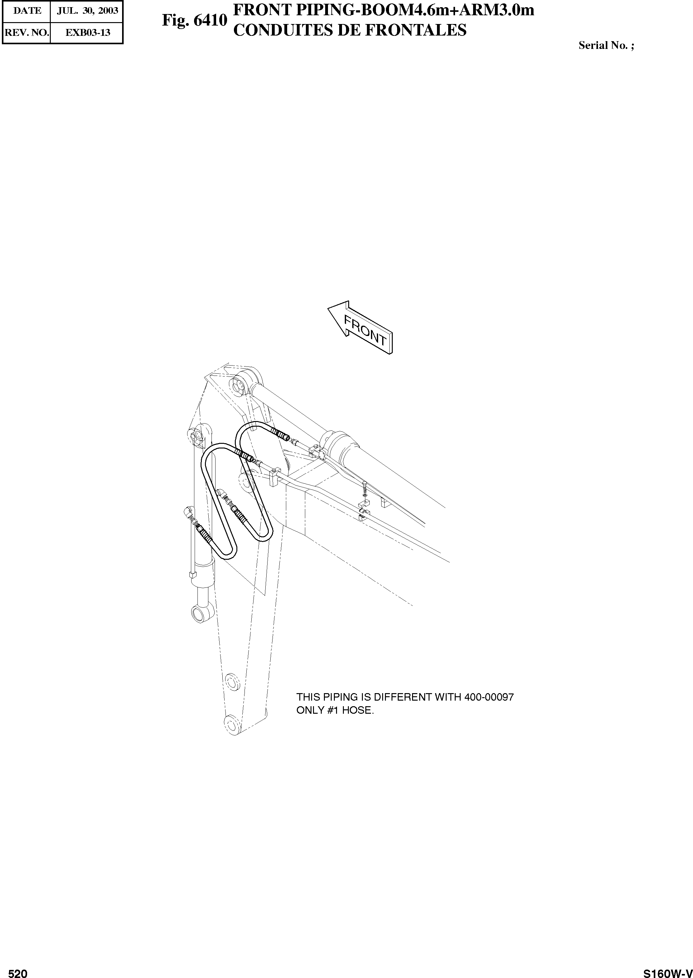 Other: DOOSAN-DAEWOO / SOLAR 160W-V(S160W-V) / FRONT PIPING-BOOM4.6m+ARM3.0m(6410 : 6410)