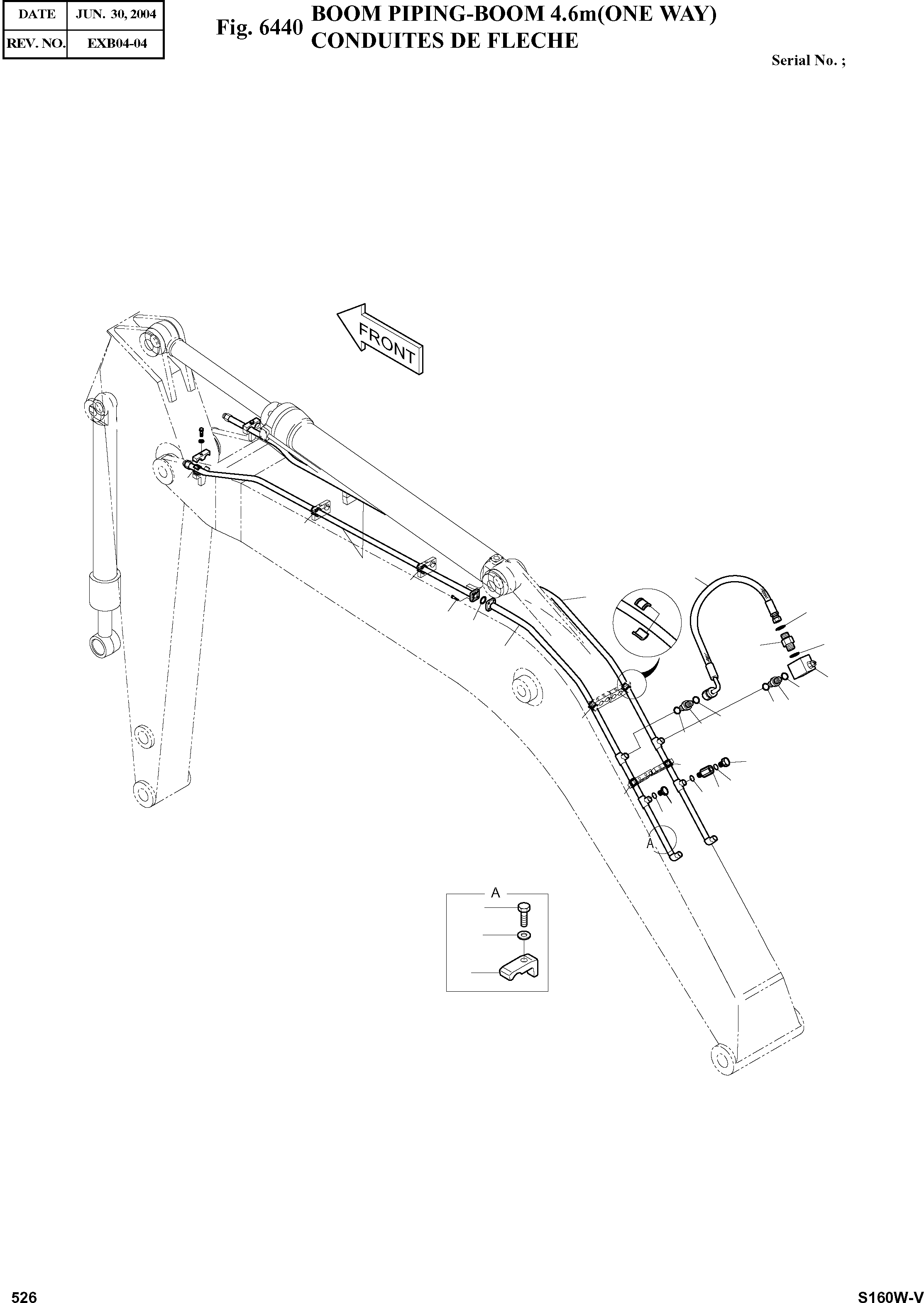 Other: DOOSAN-DAEWOO / SOLAR 160W-V(S160W-V) / BOOM PIPING-BOOM 4.6m(ONE WAY)(6440 : 6440)