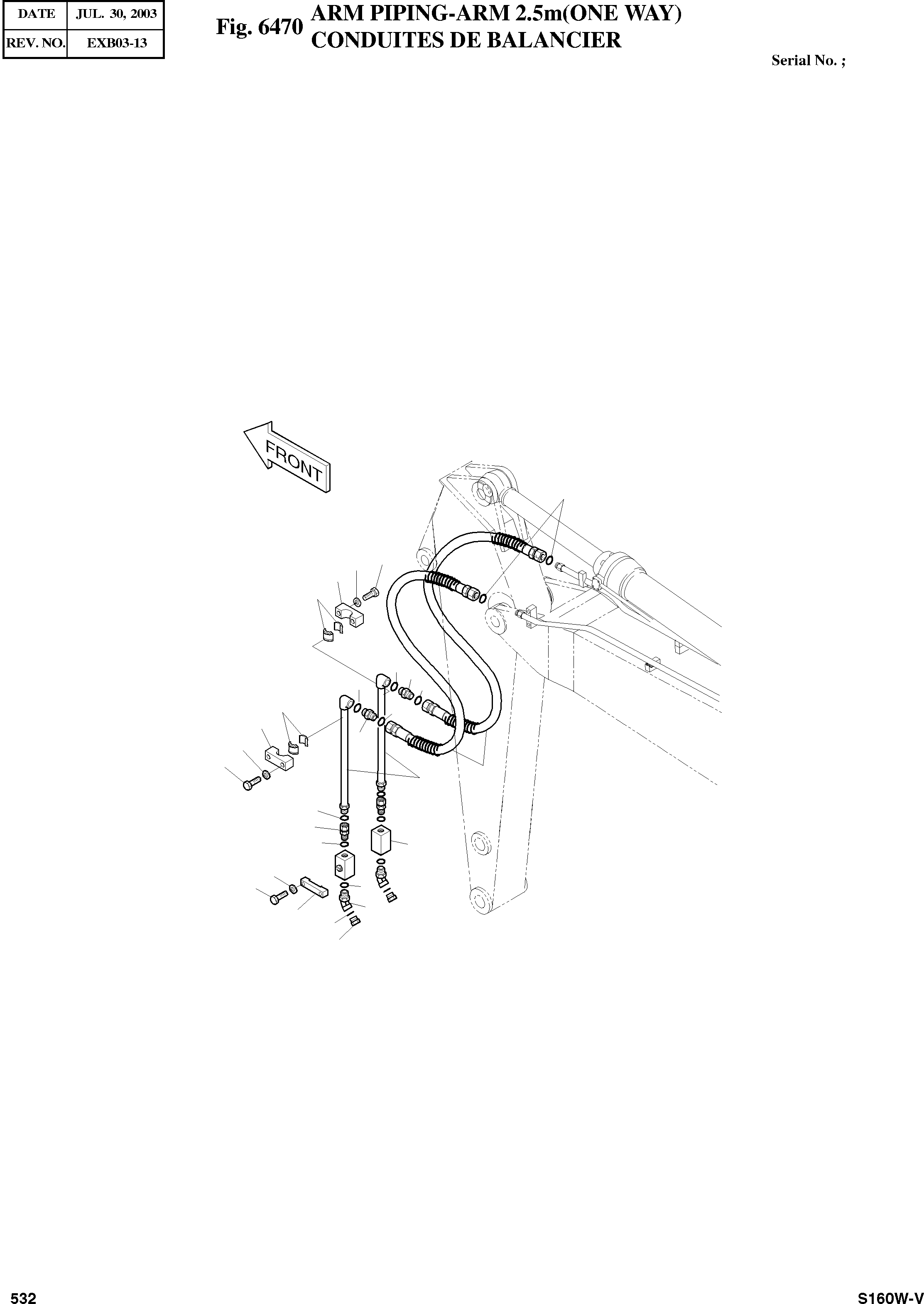 Other: DOOSAN-DAEWOO / SOLAR 160W-V(S160W-V) / ARM PIPING-ARM 2.5m(ONE WAY)(6470 : 6470)
