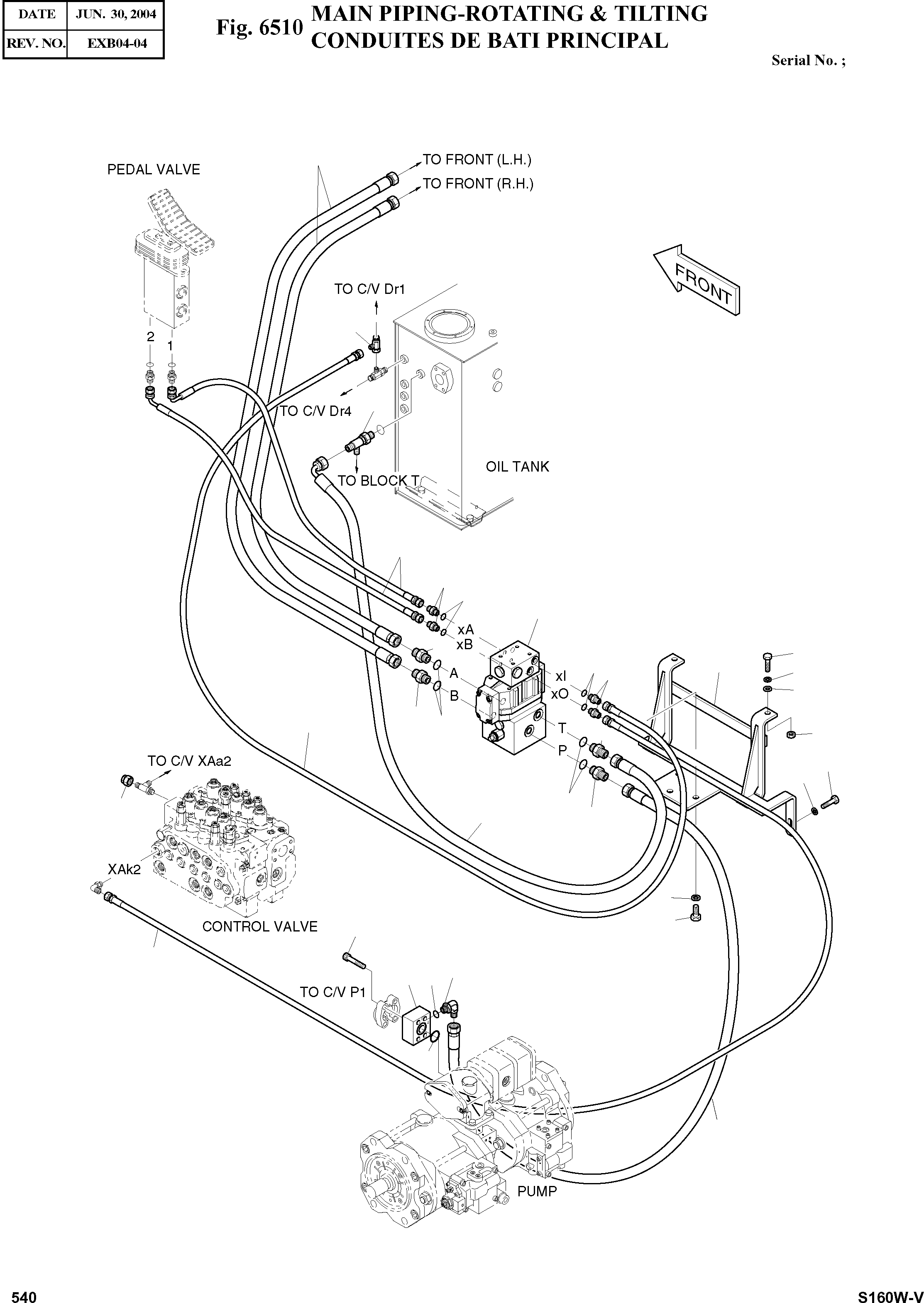 Other: DOOSAN-DAEWOO / SOLAR 160W-V(S160W-V) / MAIN PIPING-ROTATING & TILTING(6510 : 6510)