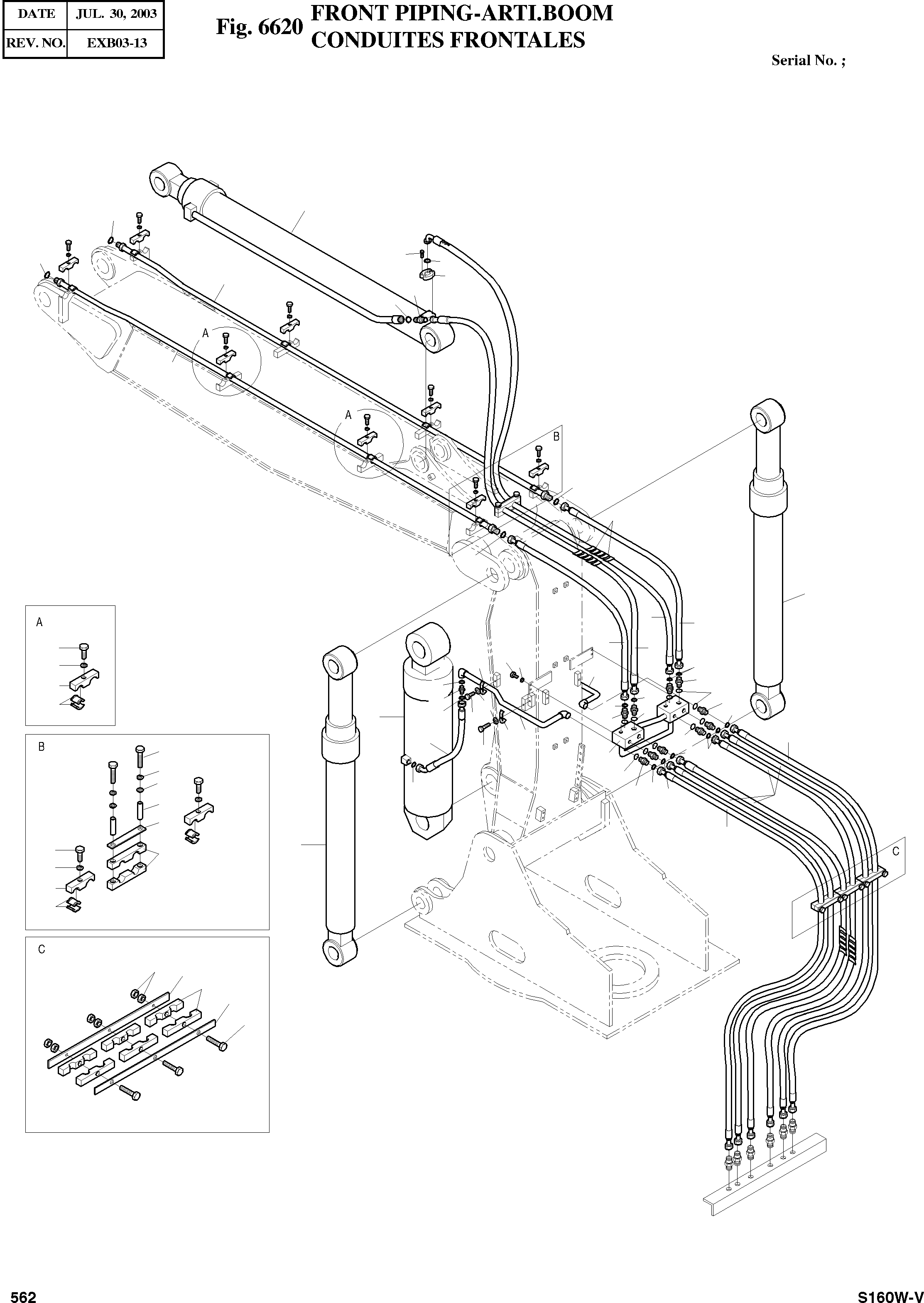 Other: DOOSAN-DAEWOO / SOLAR 160W-V(S160W-V) / FRONT PIPING-ARTI.BOOM(6620 : 6620)