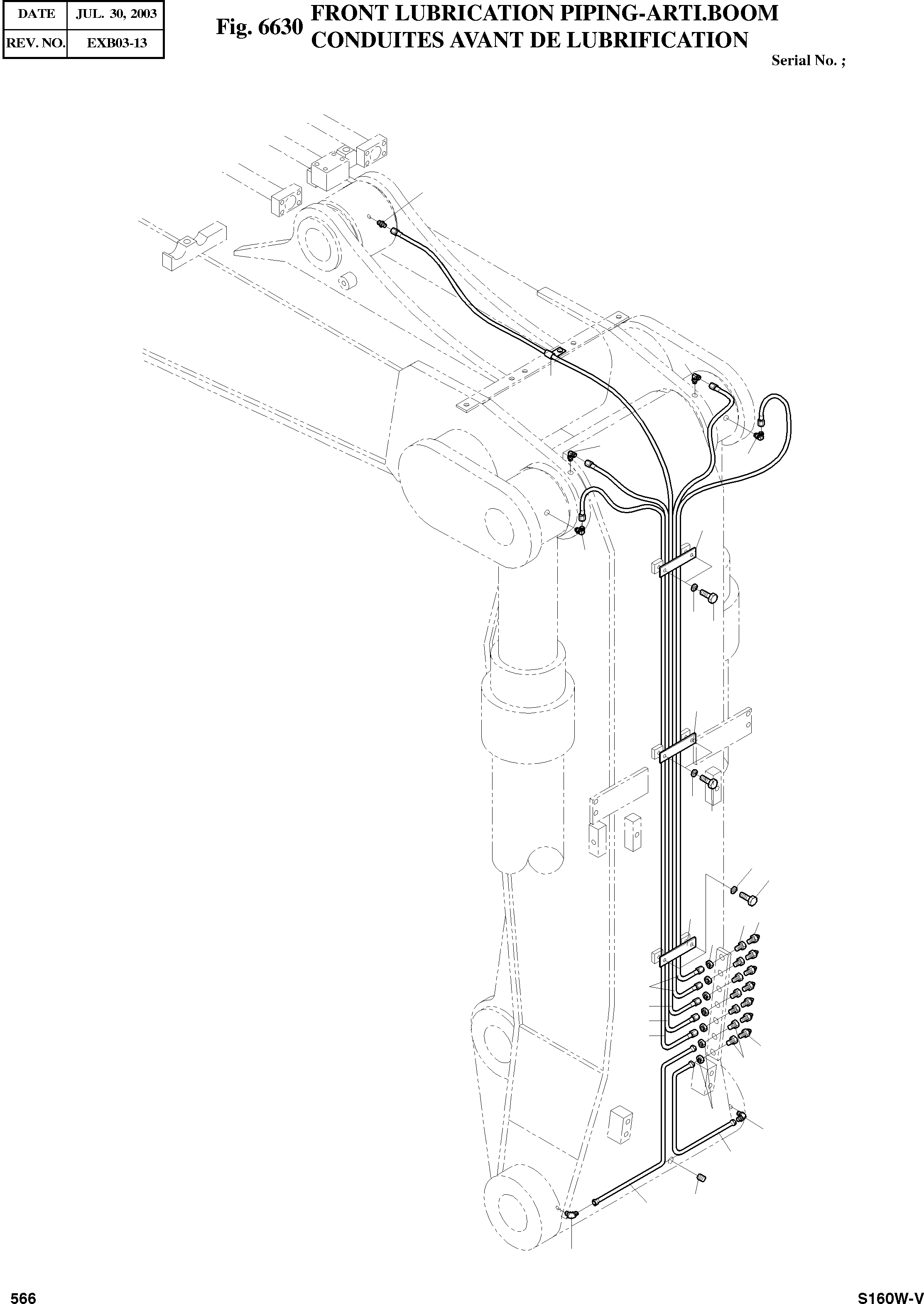 Other: DOOSAN-DAEWOO / SOLAR 160W-V(S160W-V) / FRONT LUBRICATION PIPING-ARTI.BOOM(6630 : 6630)