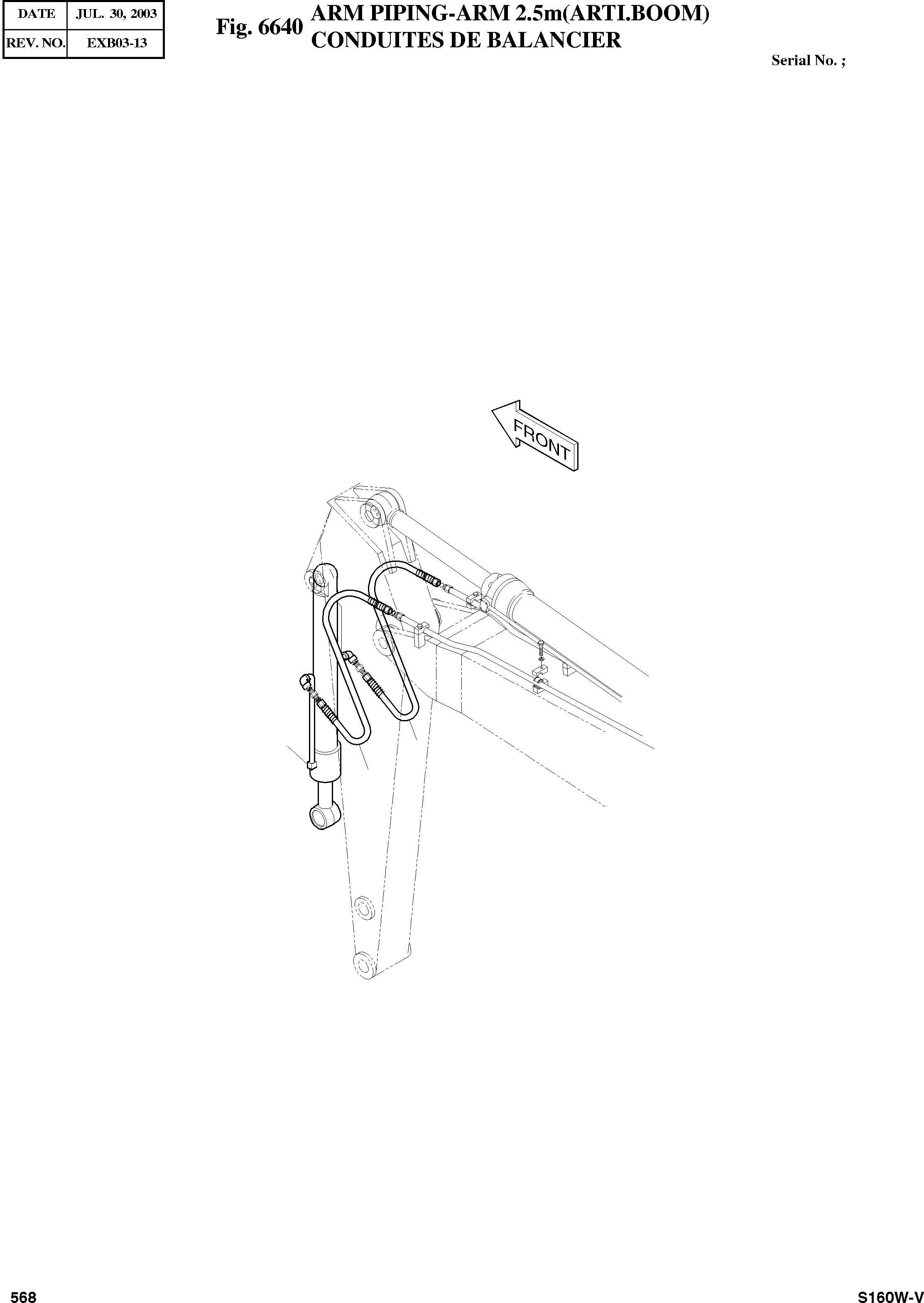 Other: DOOSAN-DAEWOO / SOLAR 160W-V(S160W-V) / ARM PIPING-ARM 2.5m(ARTI.BOOM)(6640 : 6640)