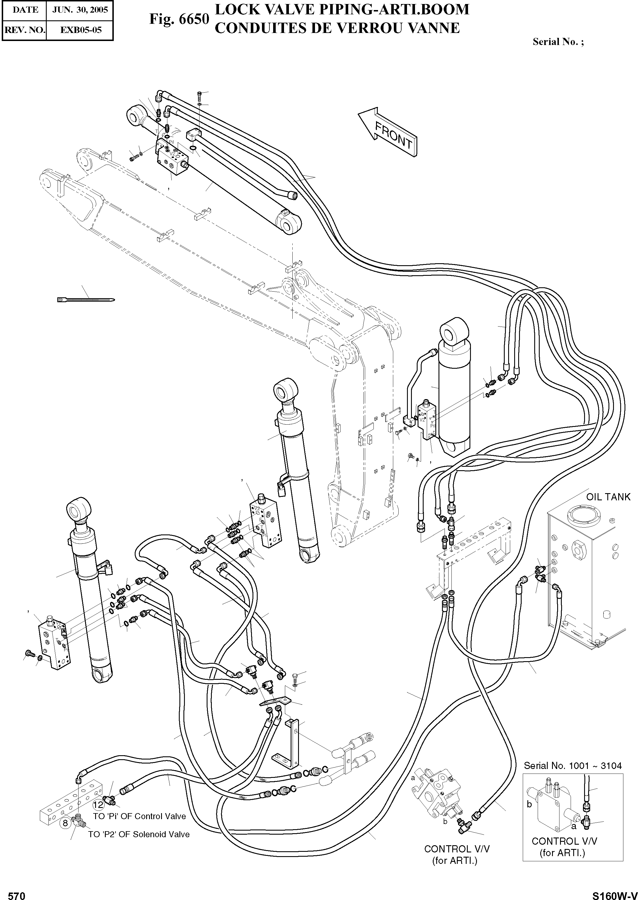 Other: DOOSAN-DAEWOO / SOLAR 160W-V(S160W-V) / LOCK VALVE PIPING-ARTI.BOOM(6650 : 6650)