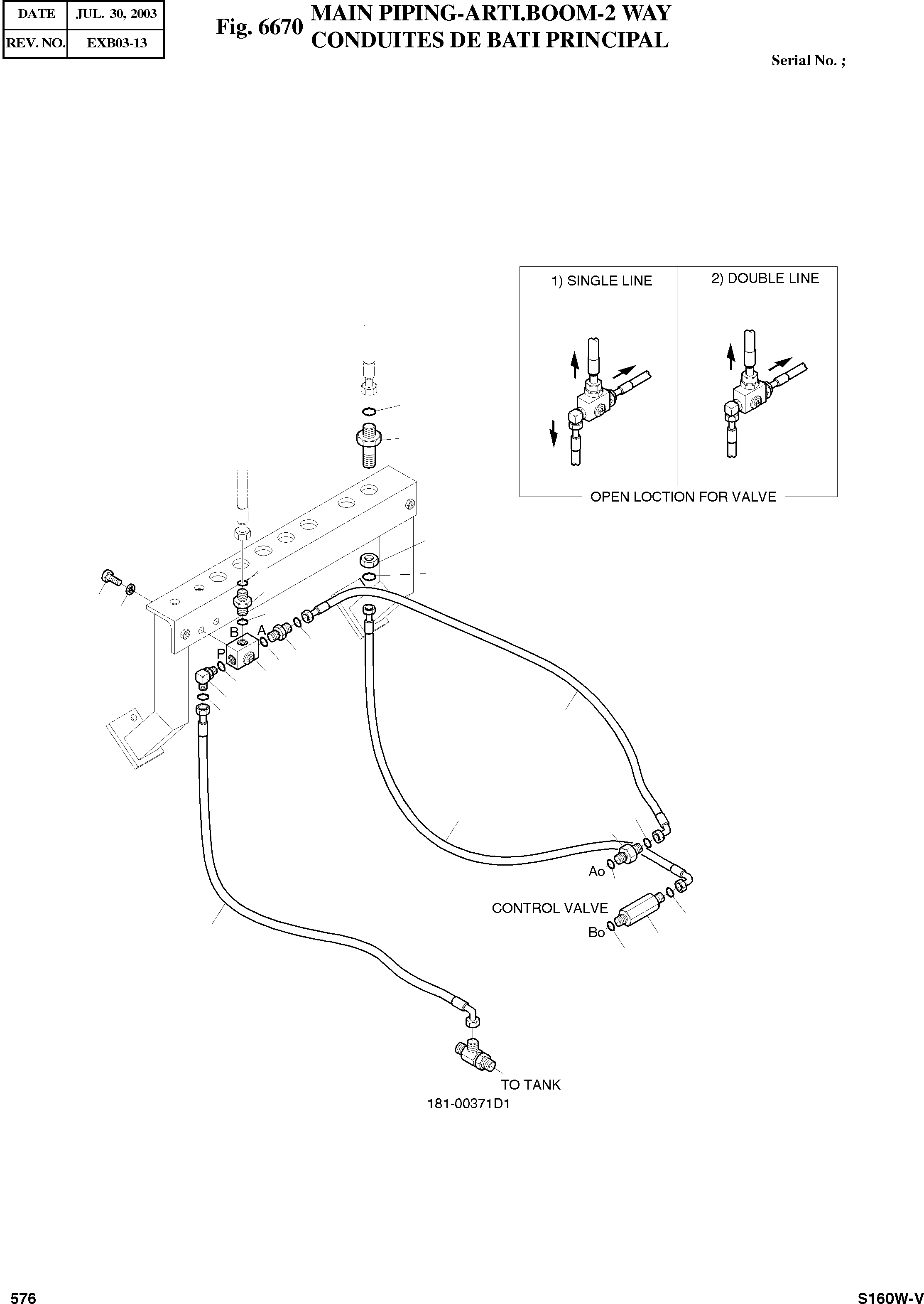 Other: DOOSAN-DAEWOO / SOLAR 160W-V(S160W-V) / MAIN PIPING-ARTI. BOOM-2 WAY(6670 : 6670)