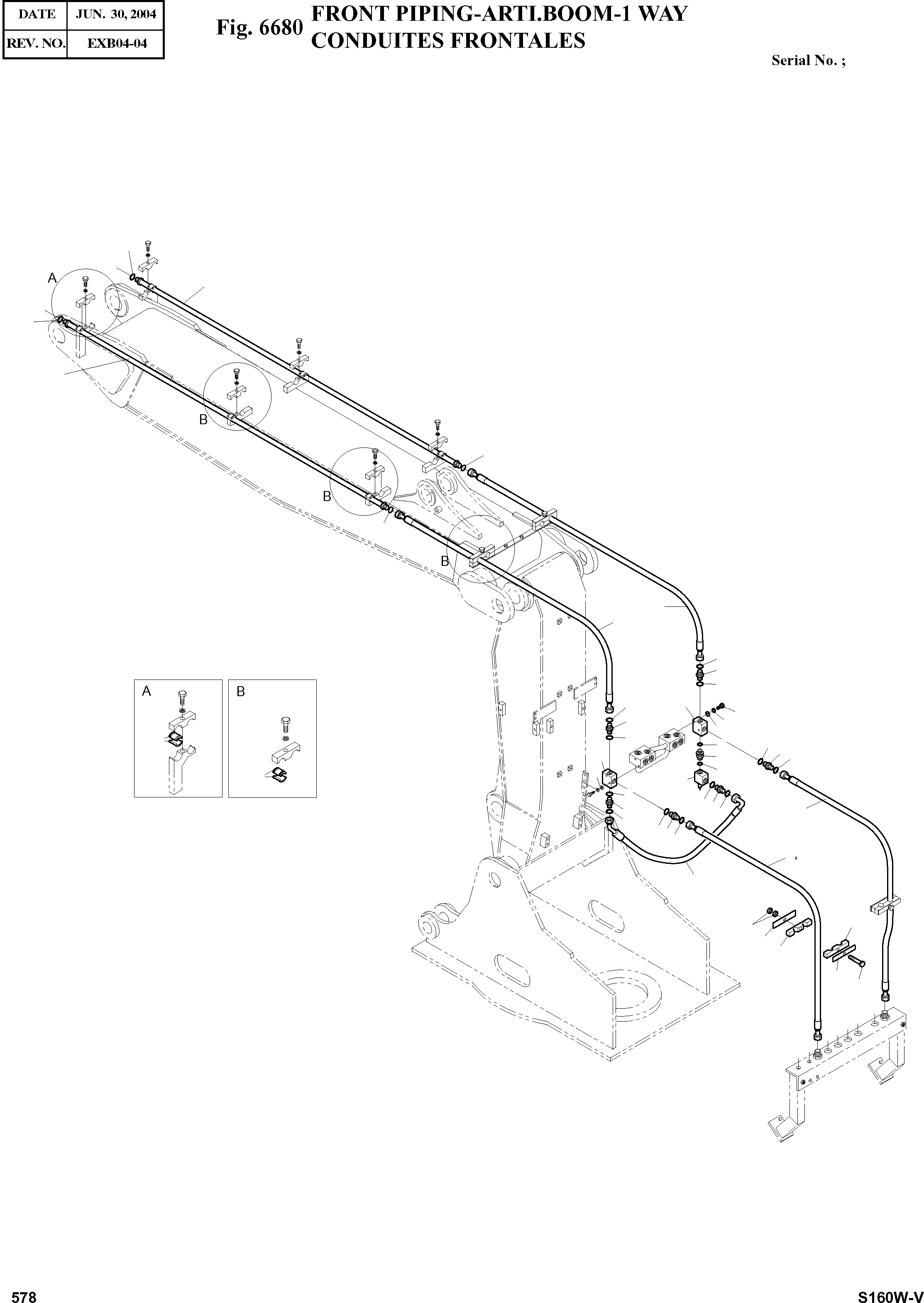 Other: DOOSAN-DAEWOO / SOLAR 160W-V(S160W-V) / FRONT PIPING-ARTI. BOOM-1 WAY(6680 : 6680)