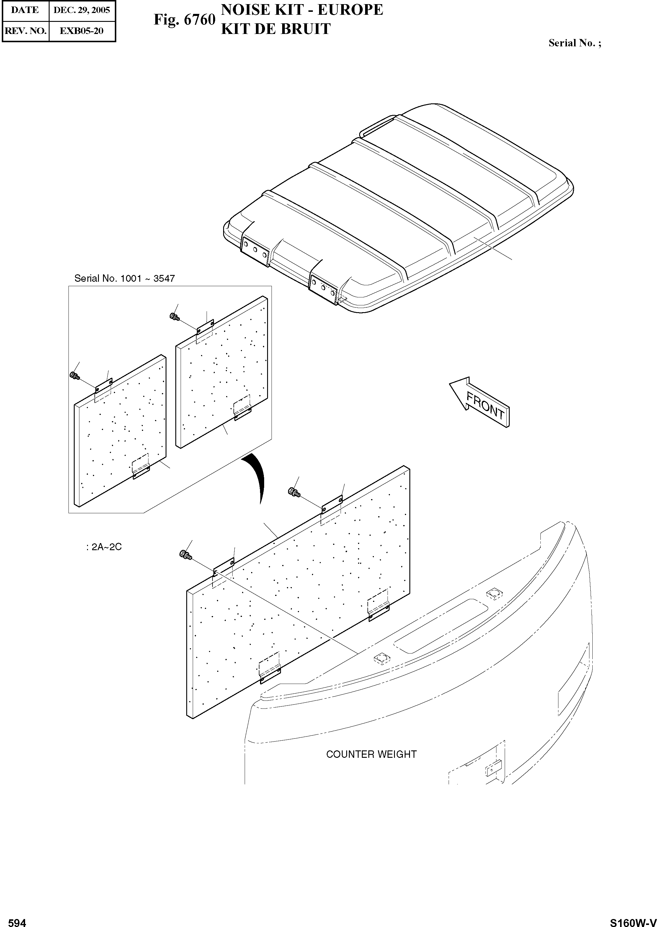 Other: DOOSAN-DAEWOO / SOLAR 160W-V(S160W-V) / NOISE KIT - EUROPE(6760 : 6760)