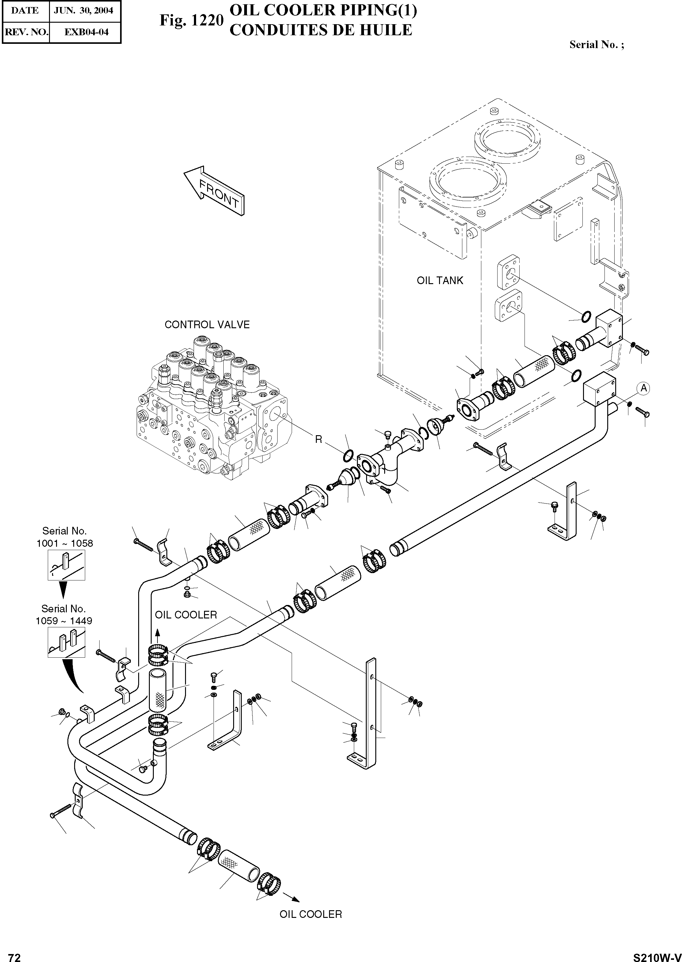 Other: DOOSAN-DAEWOO / SOLAR 210W-V(S210w-v) / OIL COOLER PIPING(1)(1220 : 1220)