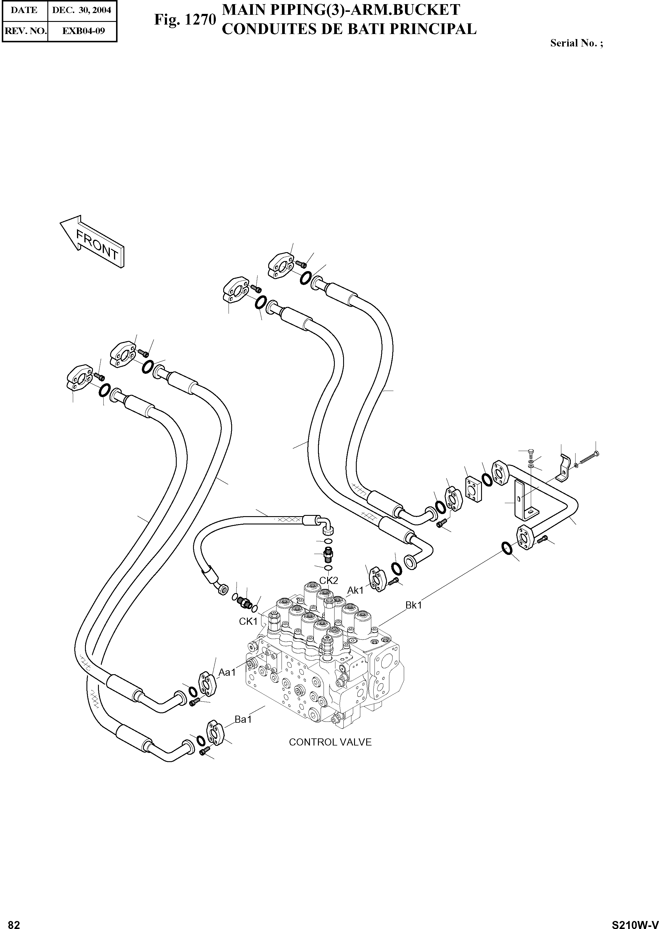 Other: DOOSAN-DAEWOO / SOLAR 210W-V(S210w-v) / MAIN PIPING(3)-ARM.BUCKET(1270 : 1270)