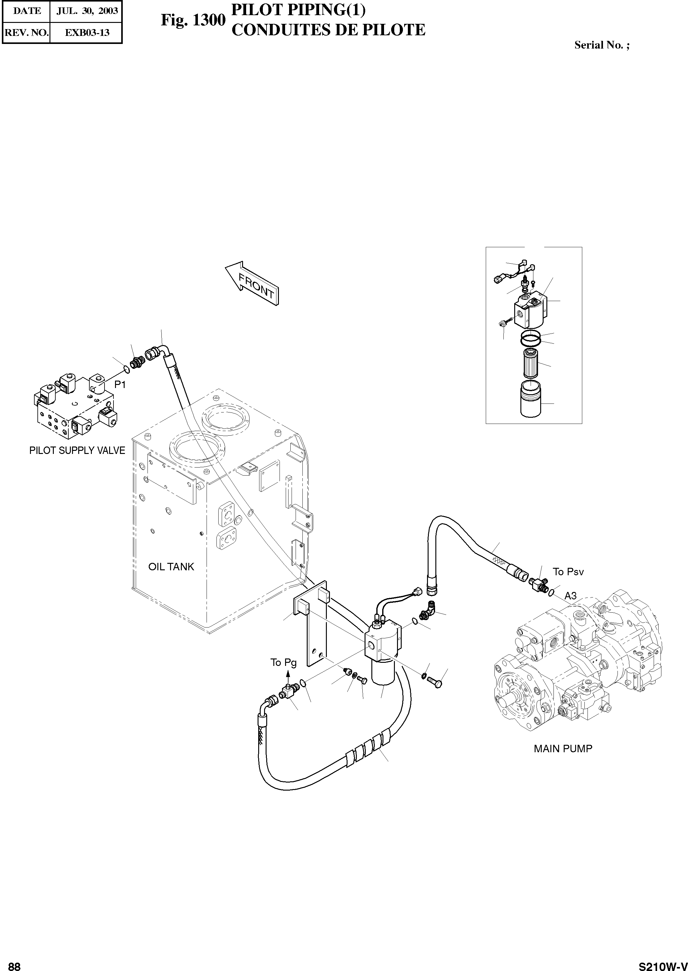 Other: DOOSAN-DAEWOO / SOLAR 210W-V(S210w-v) / PILOT PIPING(1)(1300 : 1300)