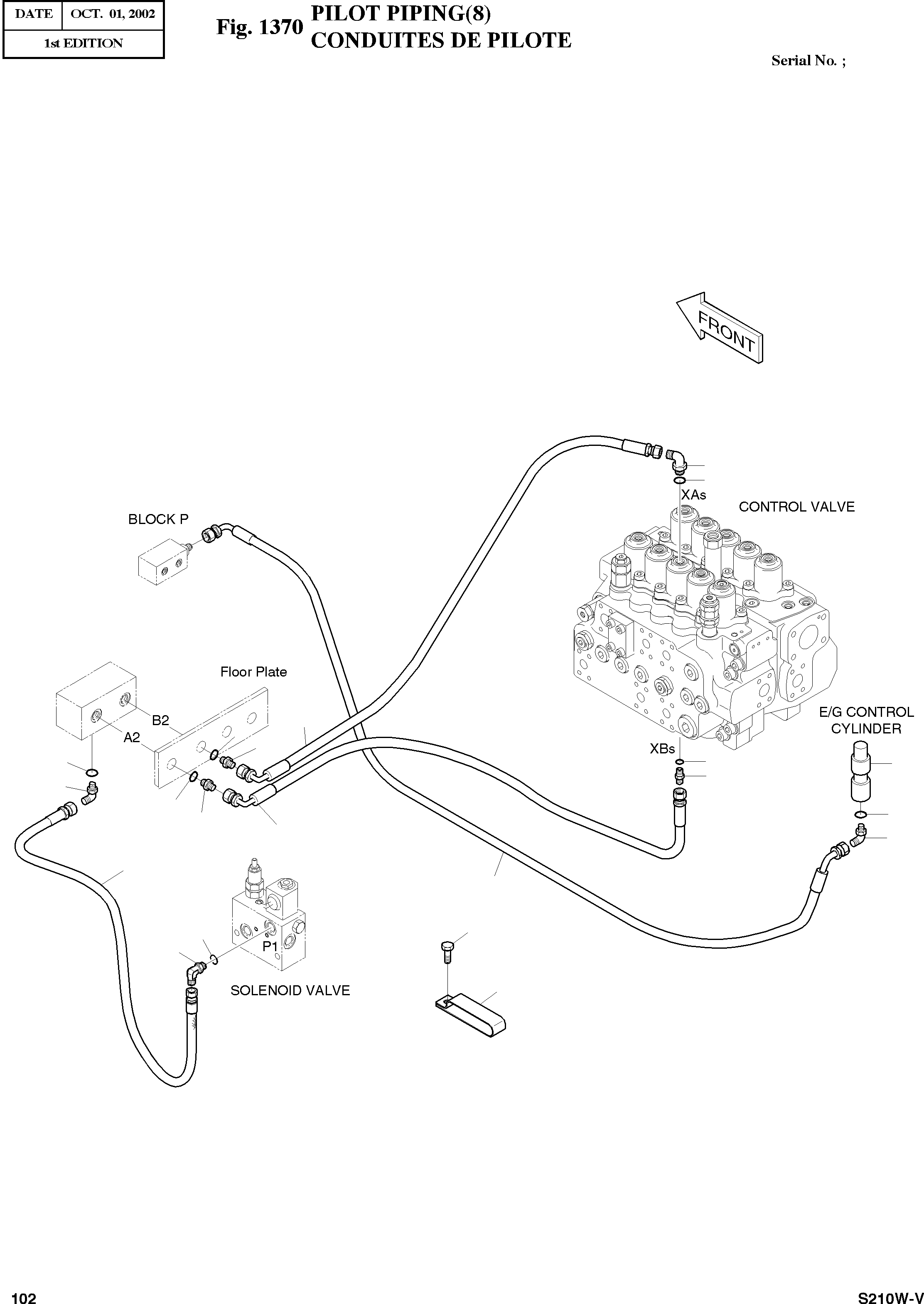Other: DOOSAN-DAEWOO / SOLAR 210W-V(S210w-v) / PILOT PIPING(8)(1370 : 1370)