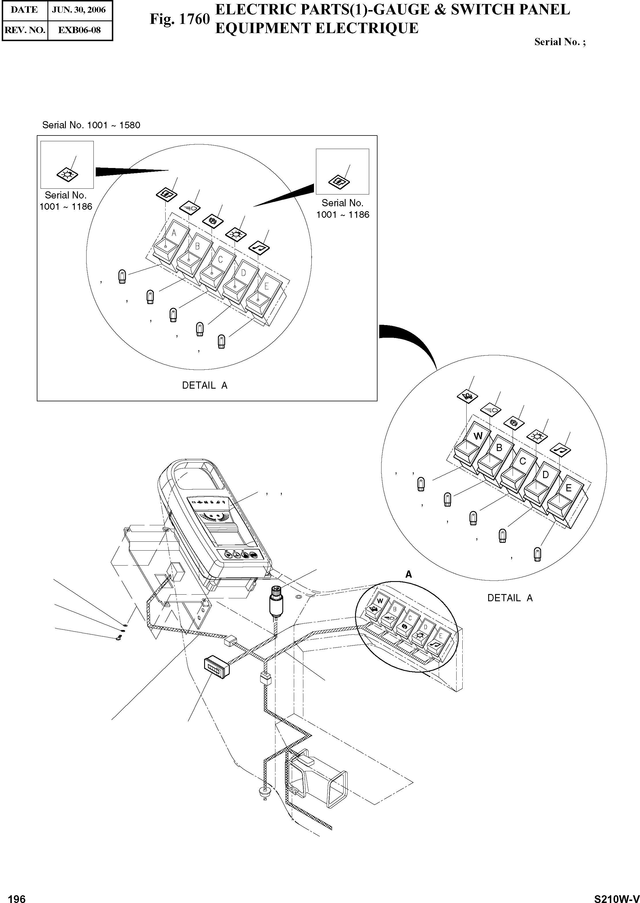 Other: DOOSAN-DAEWOO / SOLAR 210W-V(S210w-v) / ELECTRIC PARTS(1)-GAUGE & SWITCH PANEL(1760 : 1760)