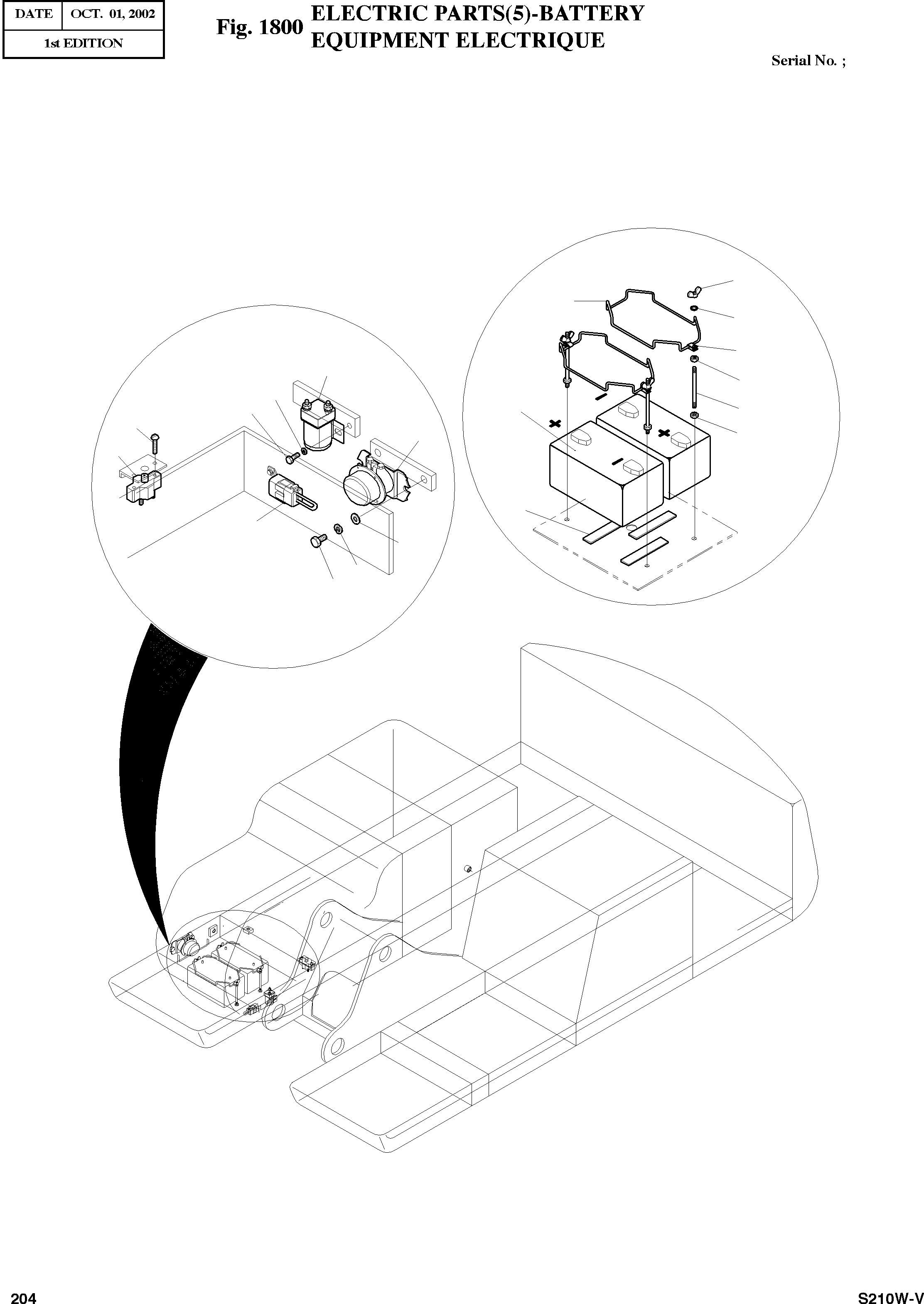 Other: DOOSAN-DAEWOO / SOLAR 210W-V(S210w-v) / ELECTRIC PARTS(5)-BATTERY(1800 : 1800)