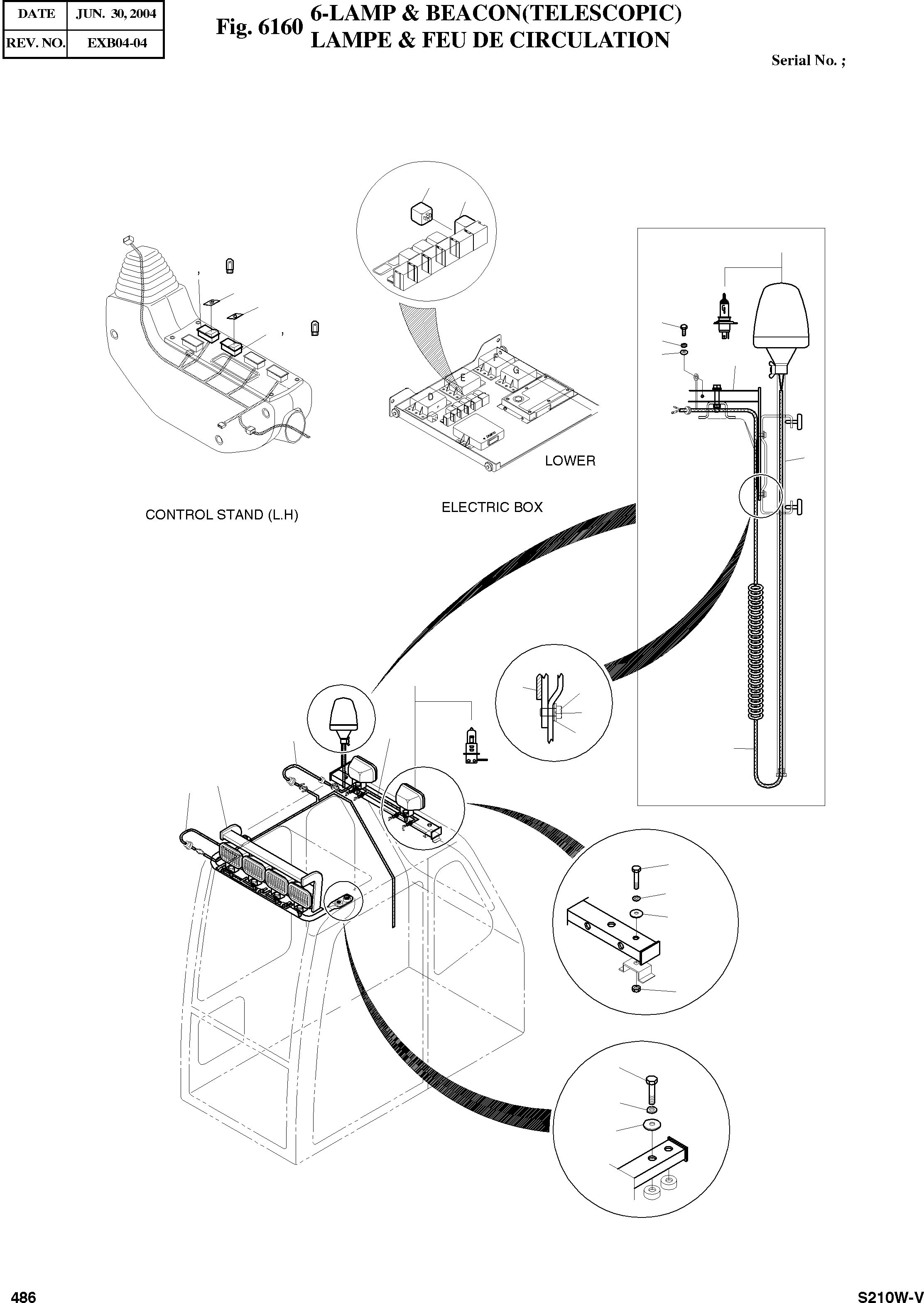Other: DOOSAN-DAEWOO / SOLAR 210W-V(S210w-v) / 6-LAMP & BEACON(TELESCOPIC)(6160 : 6160)