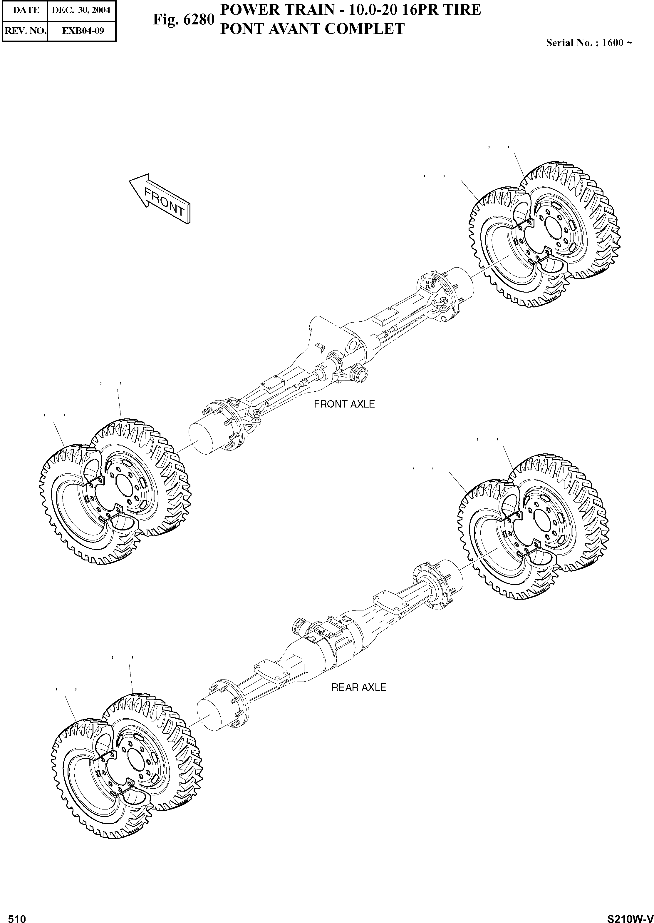 Other: DOOSAN-DAEWOO / SOLAR 210W-V(S210w-v) / POWER TRAIN - 10.0-20 16PR TIRE(6280 : 6280)
