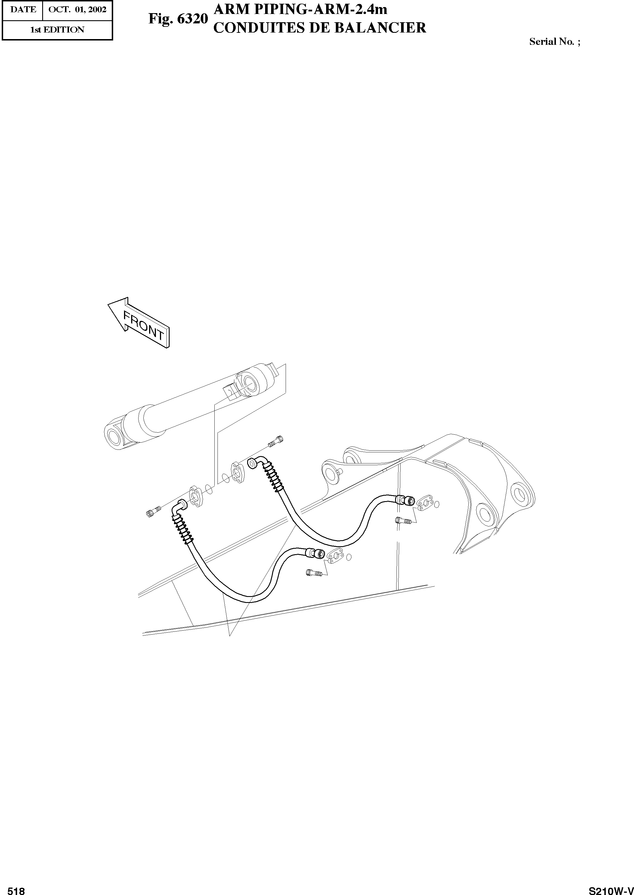 Other: DOOSAN-DAEWOO / SOLAR 210W-V(S210w-v) / ARM PIPING-ARM 2.4m(6320 : 6320)