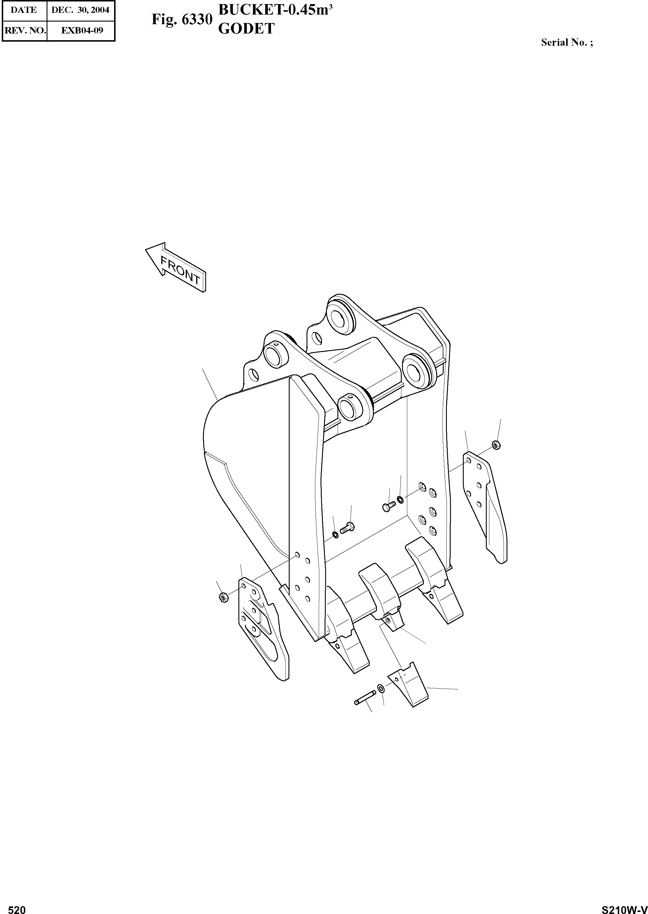 Other: DOOSAN-DAEWOO / SOLAR 210W-V(S210w-v) / BUCKET-0.45§©(6330 : 6330)