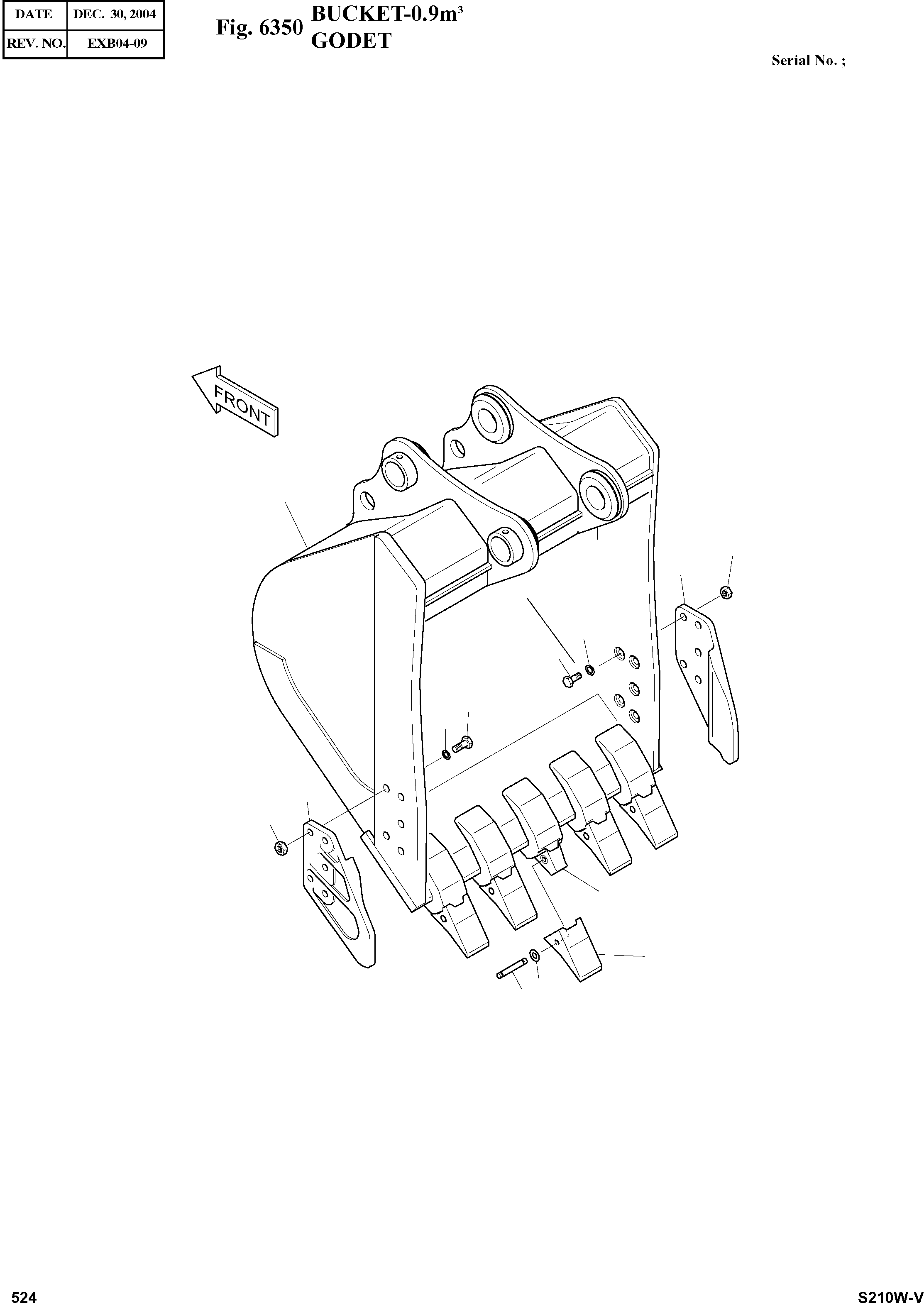 Other: DOOSAN-DAEWOO / SOLAR 210W-V(S210w-v) / BUCKET-0.9§©(6350 : 6350)
