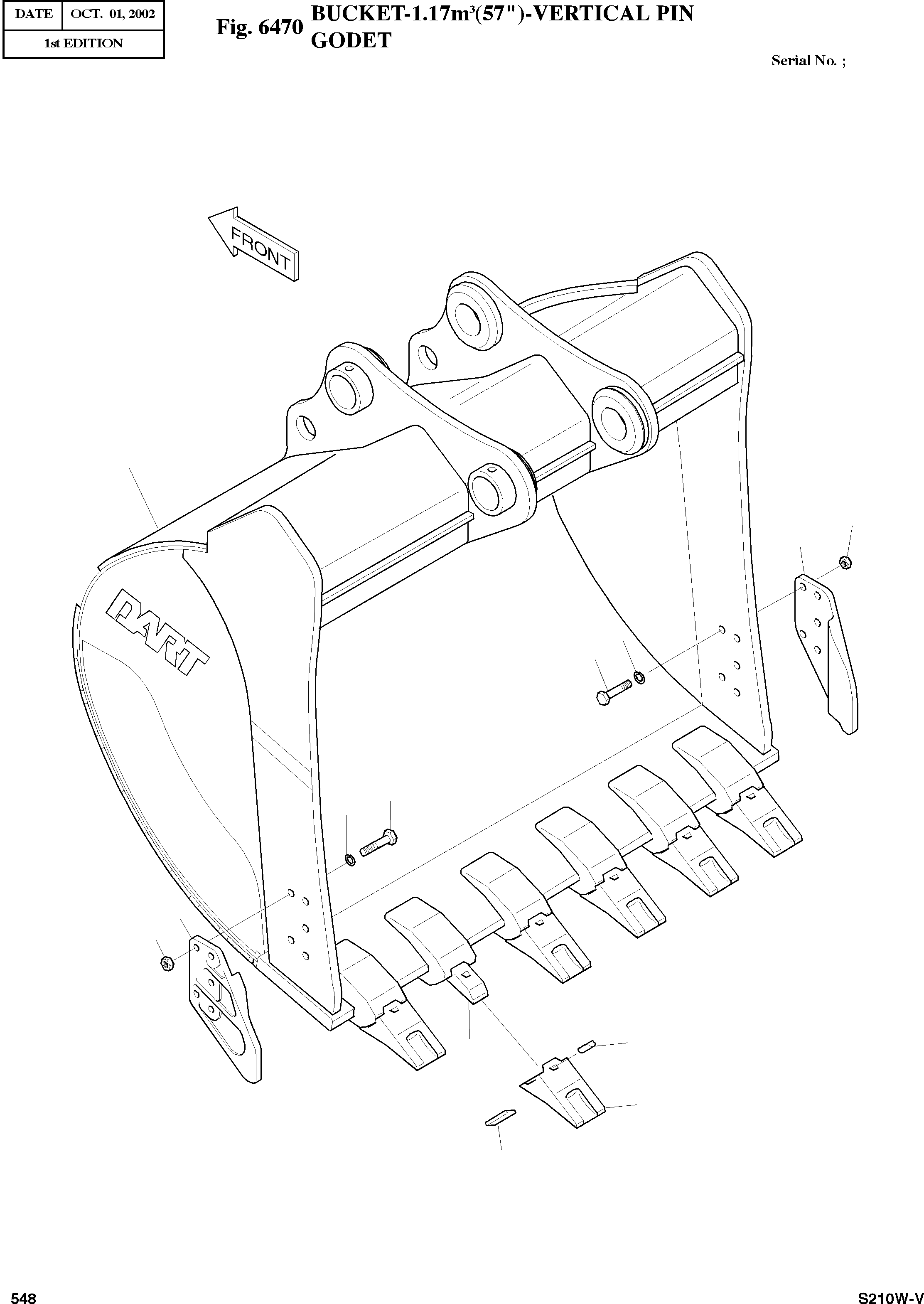 Other: DOOSAN-DAEWOO / SOLAR 210W-V(S210w-v) / BUCKET-1.17§©(57")-VERTICAL PIN(6470 : 6470)