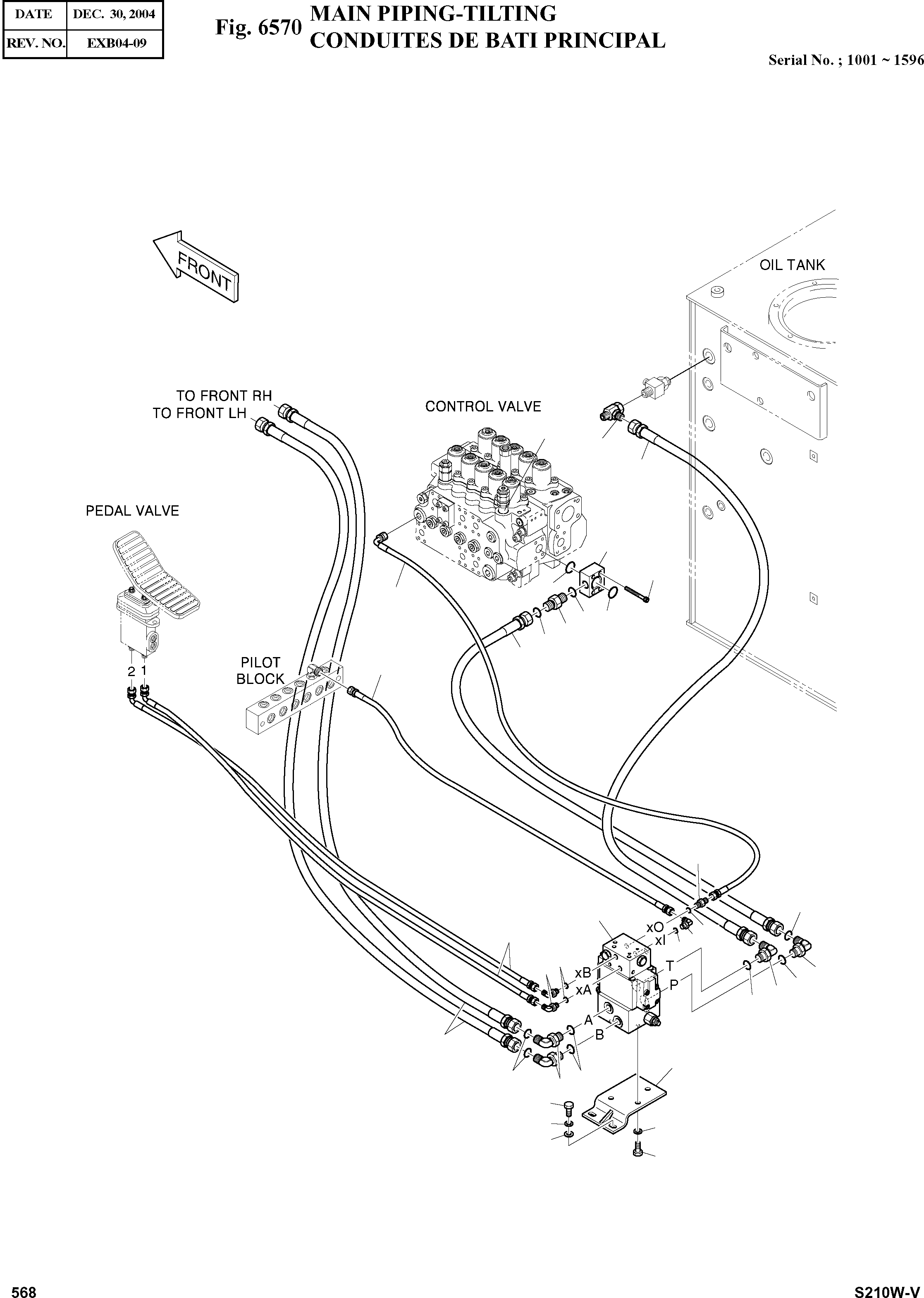 Other: DOOSAN-DAEWOO / SOLAR 210W-V(S210w-v) / MAIN PIPING-TILTING(6570 : 6570)