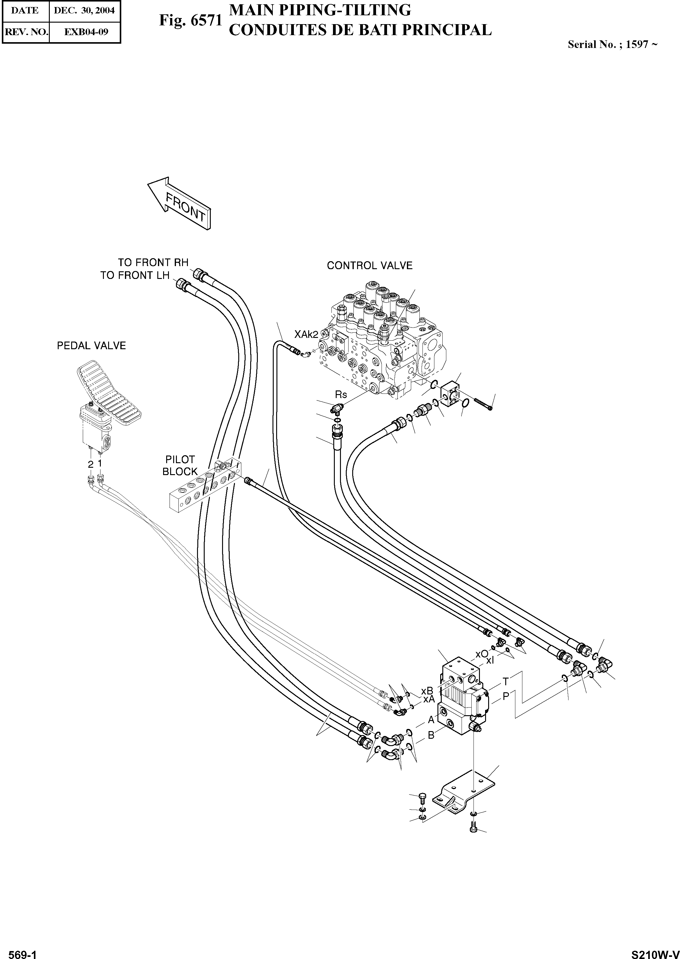 Other: DOOSAN-DAEWOO / SOLAR 210W-V(S210w-v) / MAIN PIPING-TILTING(6571 : 6571)