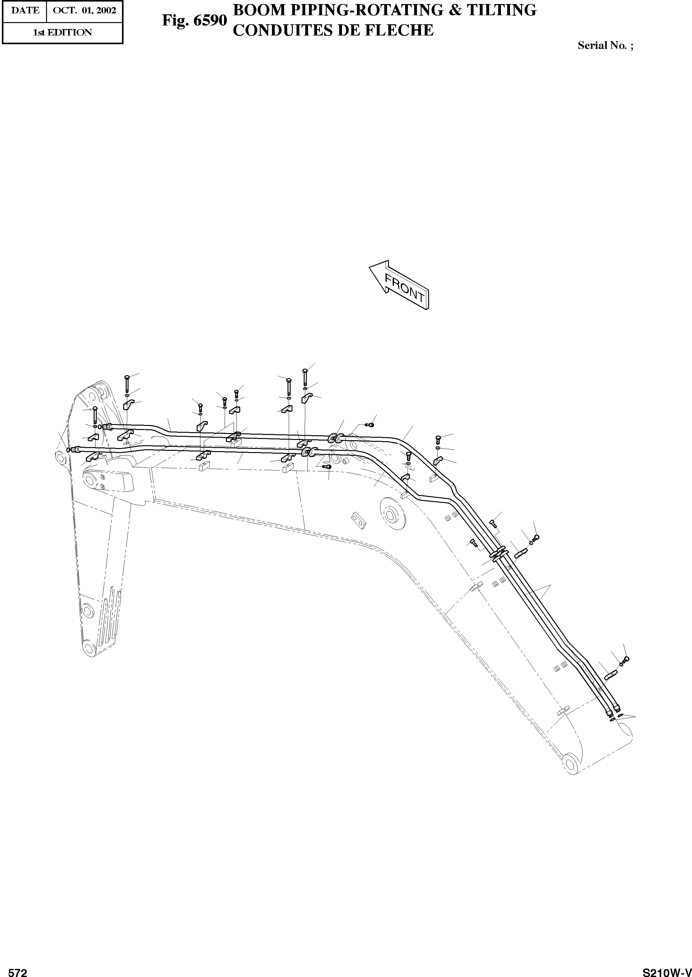 Other: DOOSAN-DAEWOO / SOLAR 210W-V(S210w-v) / BOOM PIPING-ROTATING & TILTING(6590 : 6590)