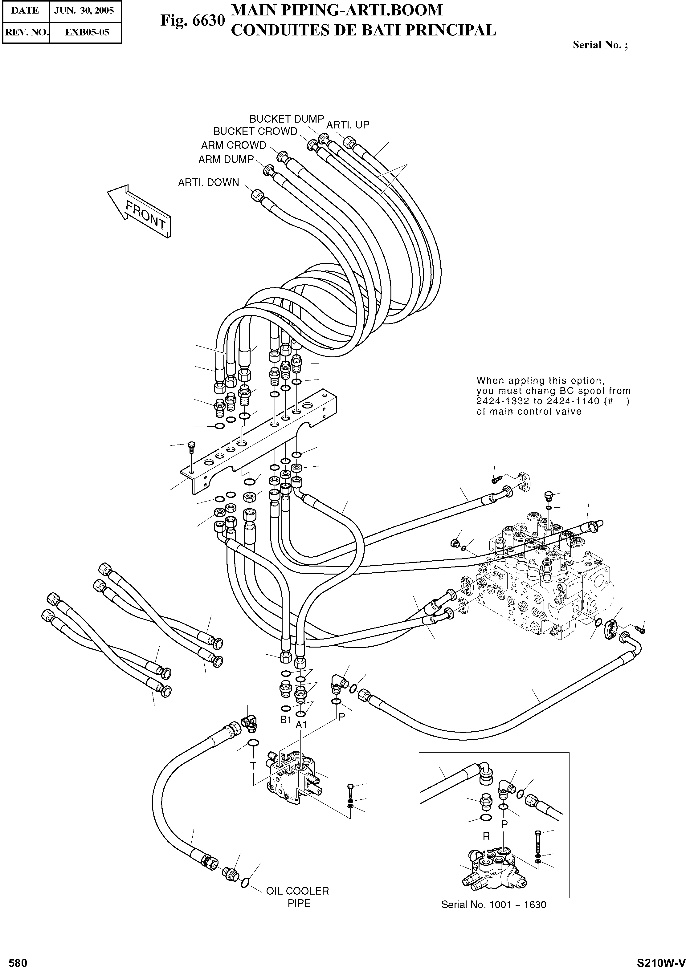 Other: DOOSAN-DAEWOO / SOLAR 210W-V(S210w-v) / MAIN PIPING-ARTI.BOOM(6630 : 6630)
