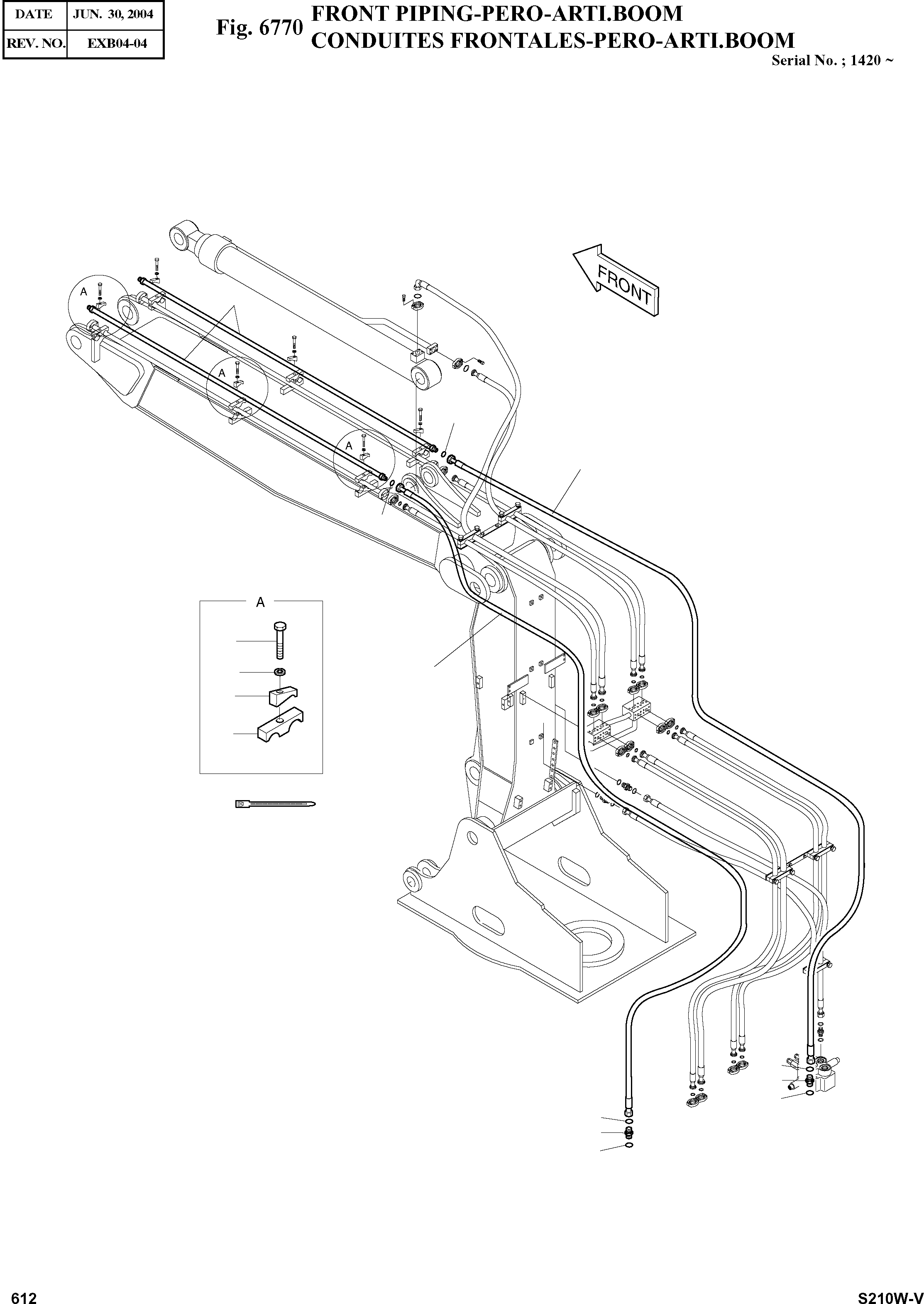 Other: DOOSAN-DAEWOO / SOLAR 210W-V(S210w-v) / FRONT PIPING-PERO-ARTI.BOOM(6770 : 6770)