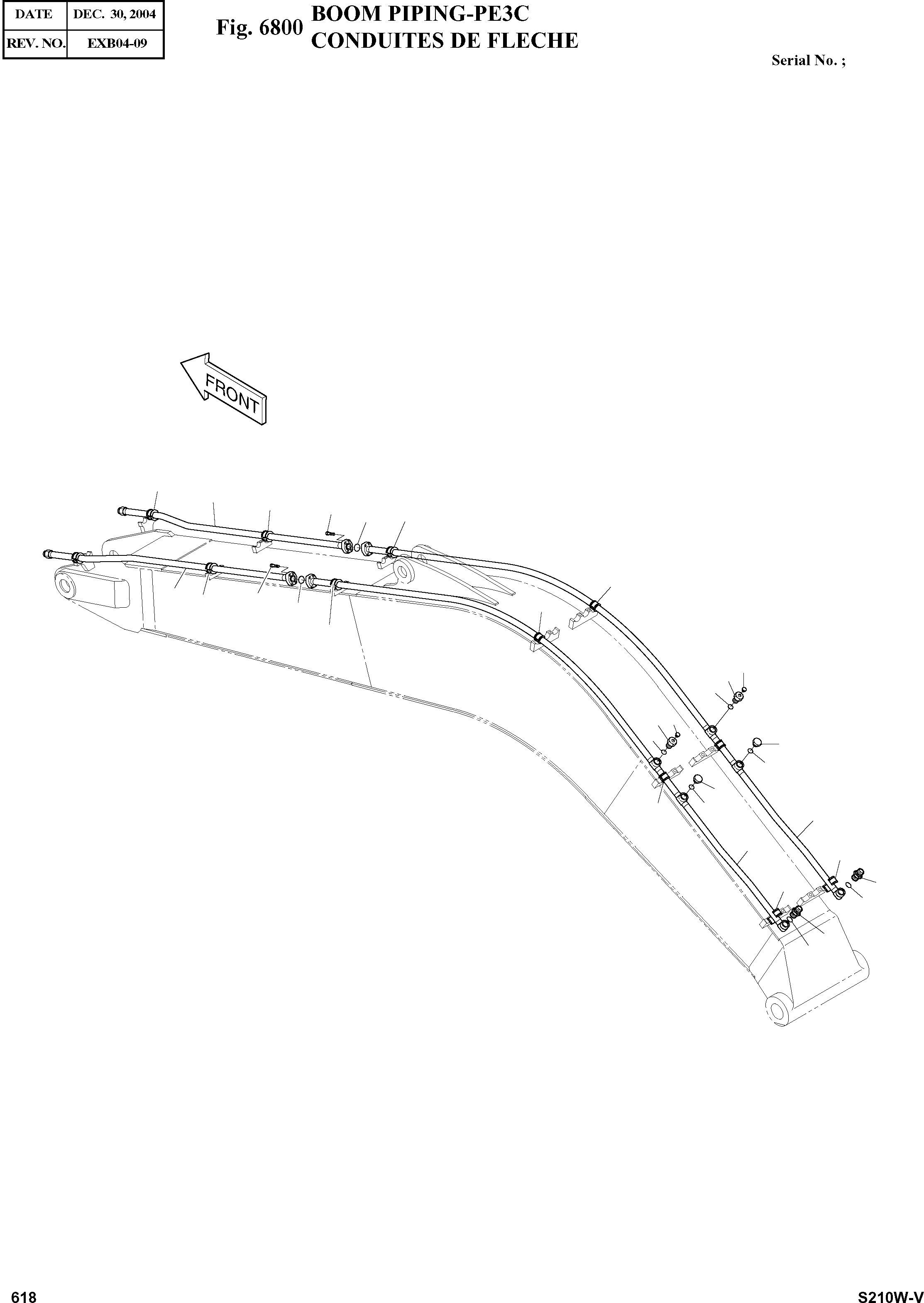 Other: DOOSAN-DAEWOO / SOLAR 210W-V(S210w-v) / BOOM PIPING-PE3C(6800 : 6800)