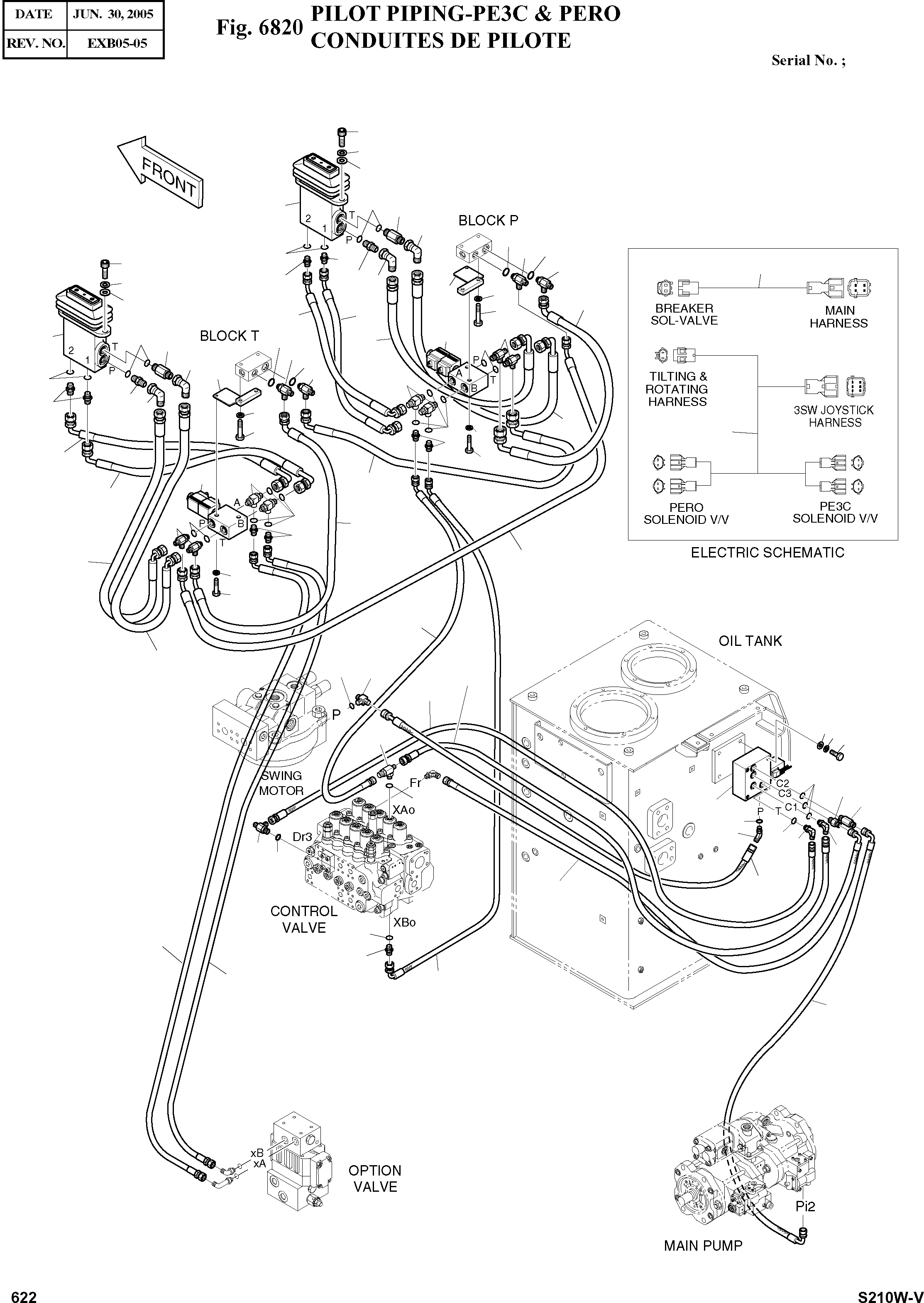Other: DOOSAN-DAEWOO / SOLAR 210W-V(S210w-v) / PILOT PIPING-PE3C & PERO(6820 : 6820)
