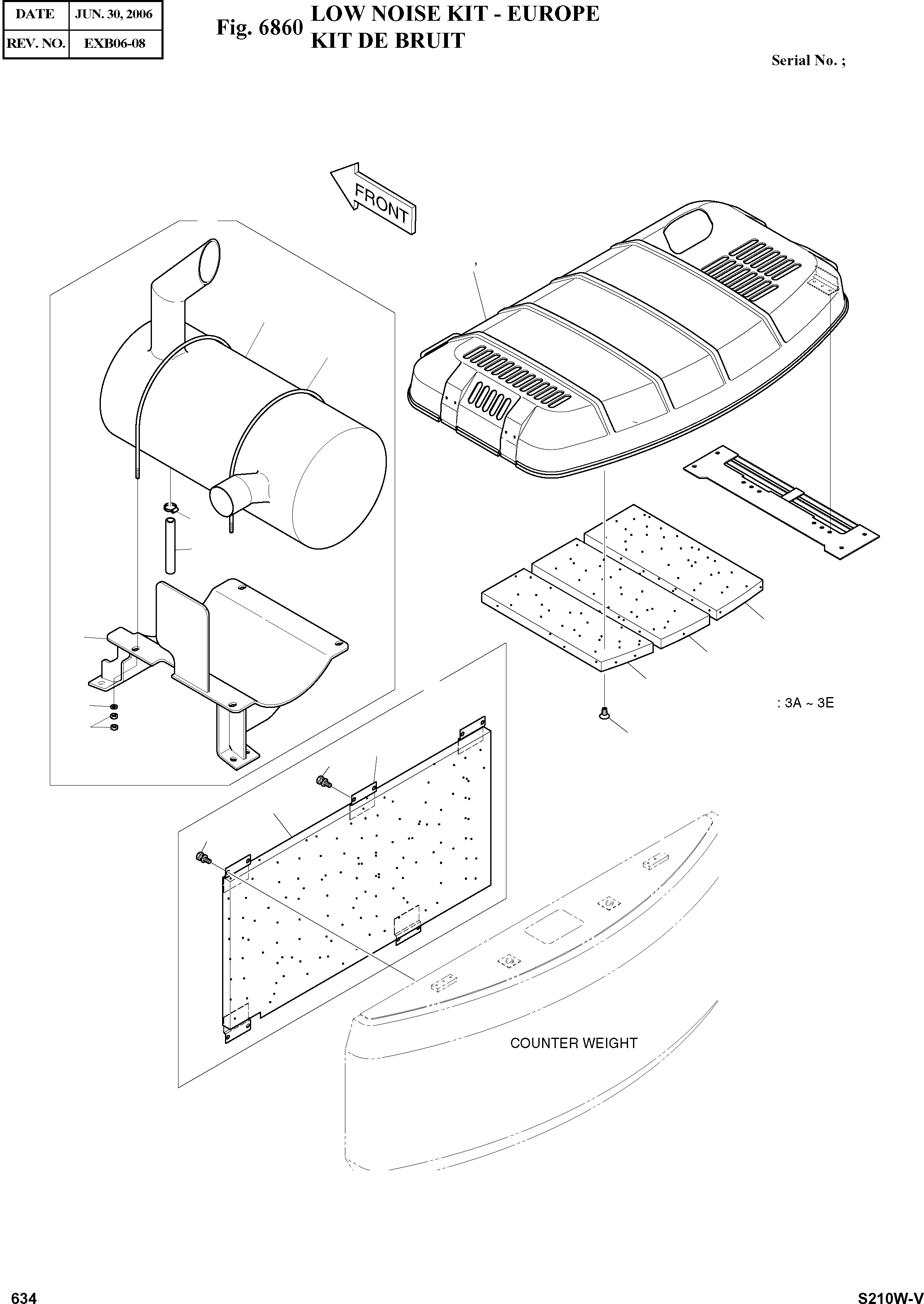 Other: DOOSAN-DAEWOO / SOLAR 210W-V(S210w-v) / LOW NOISE KIT - EUROPE(6860 : 6860)