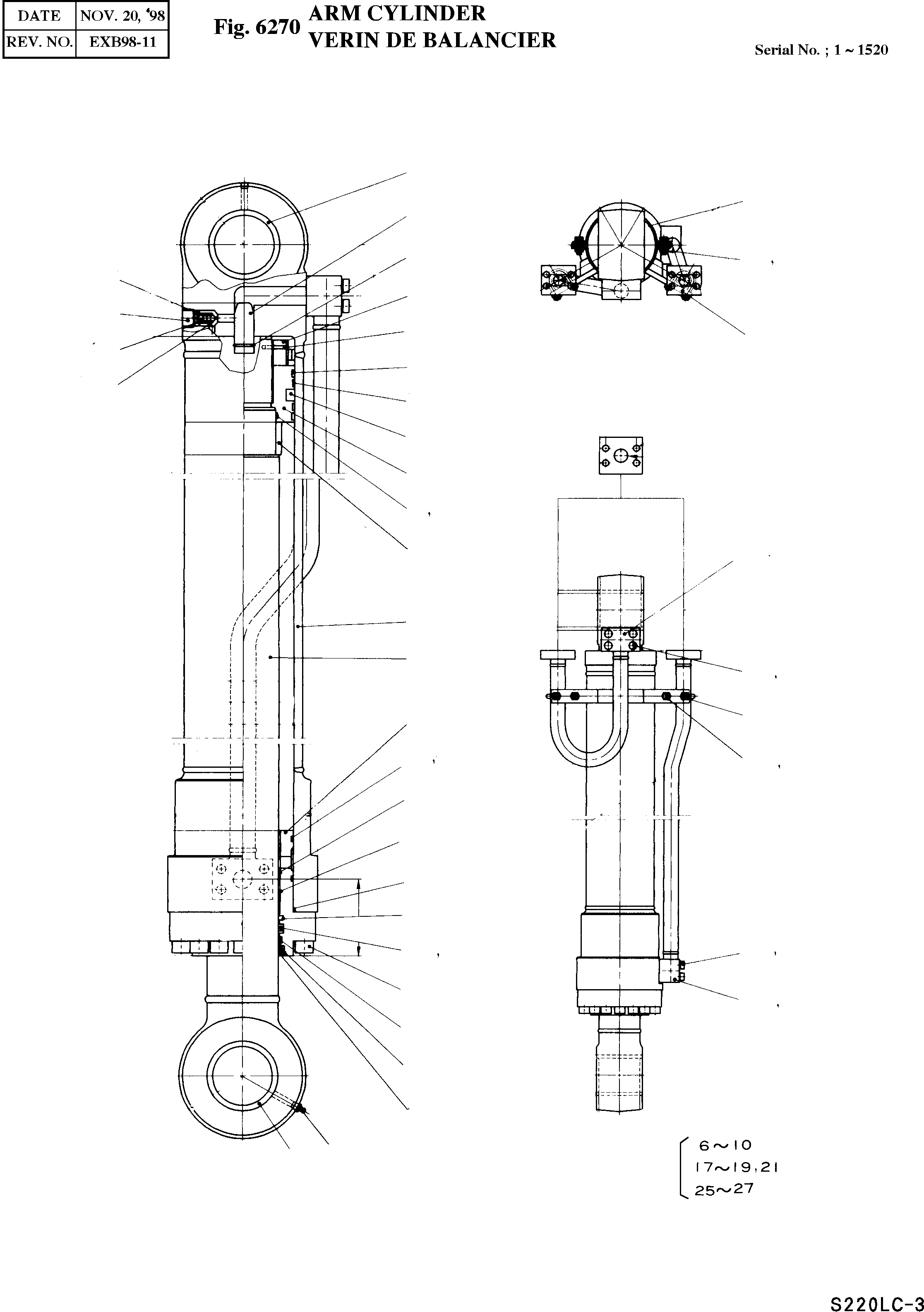 Other: DOOSAN-DAEWOO / SOLAR 220LC-III(S220lc-3) / ARM CYLINDER(6270 : 6270)